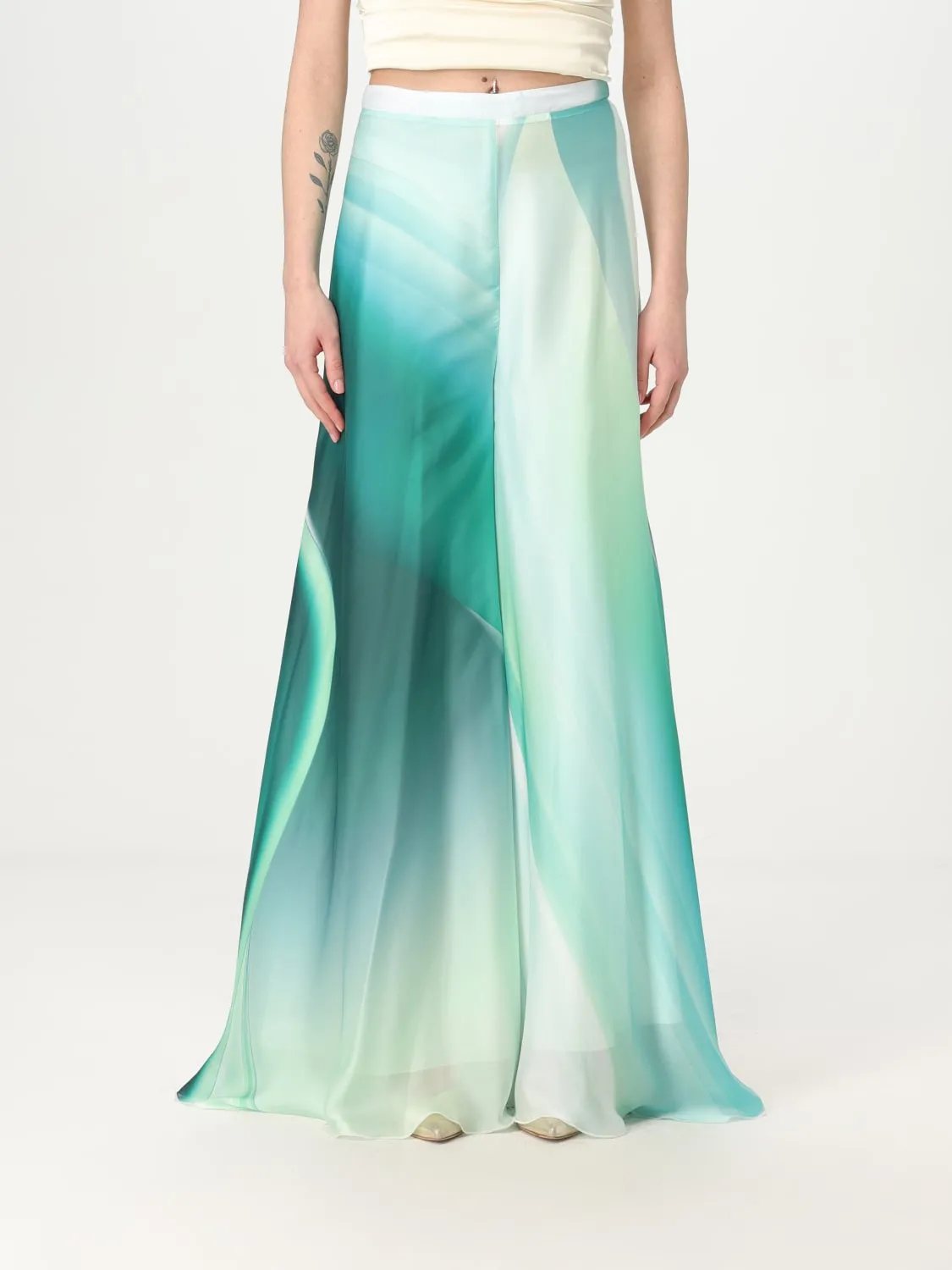 Panta-gonna H Couture in crêpe stampato