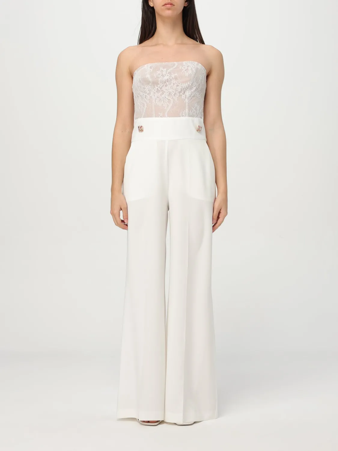 Tuta H Couture in crêpe e pizzo