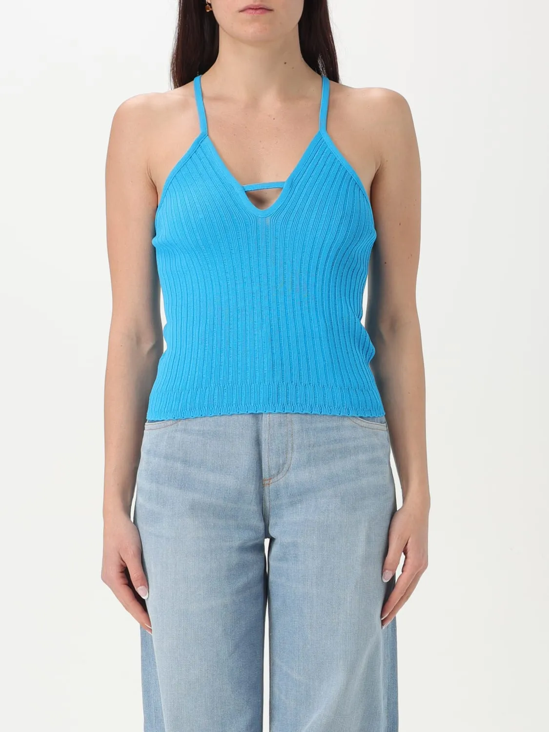 Top a coste Iceberg in jersey di viscosa