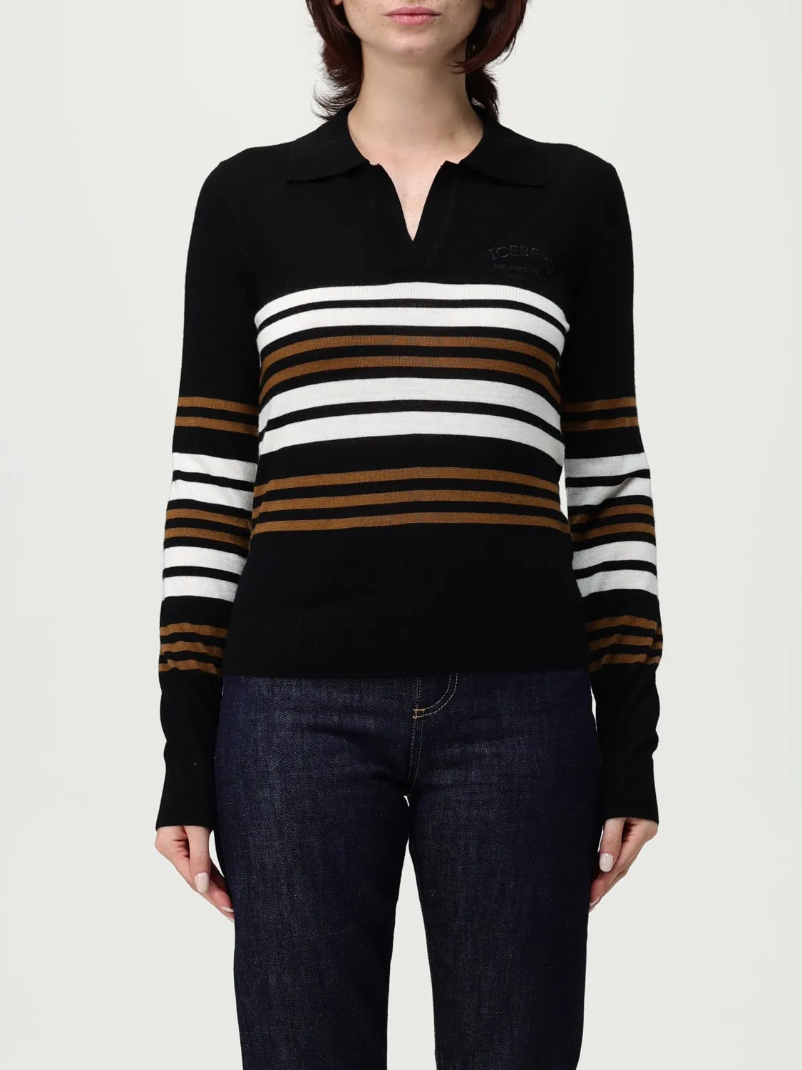 Polo in lana a righe Iceberg