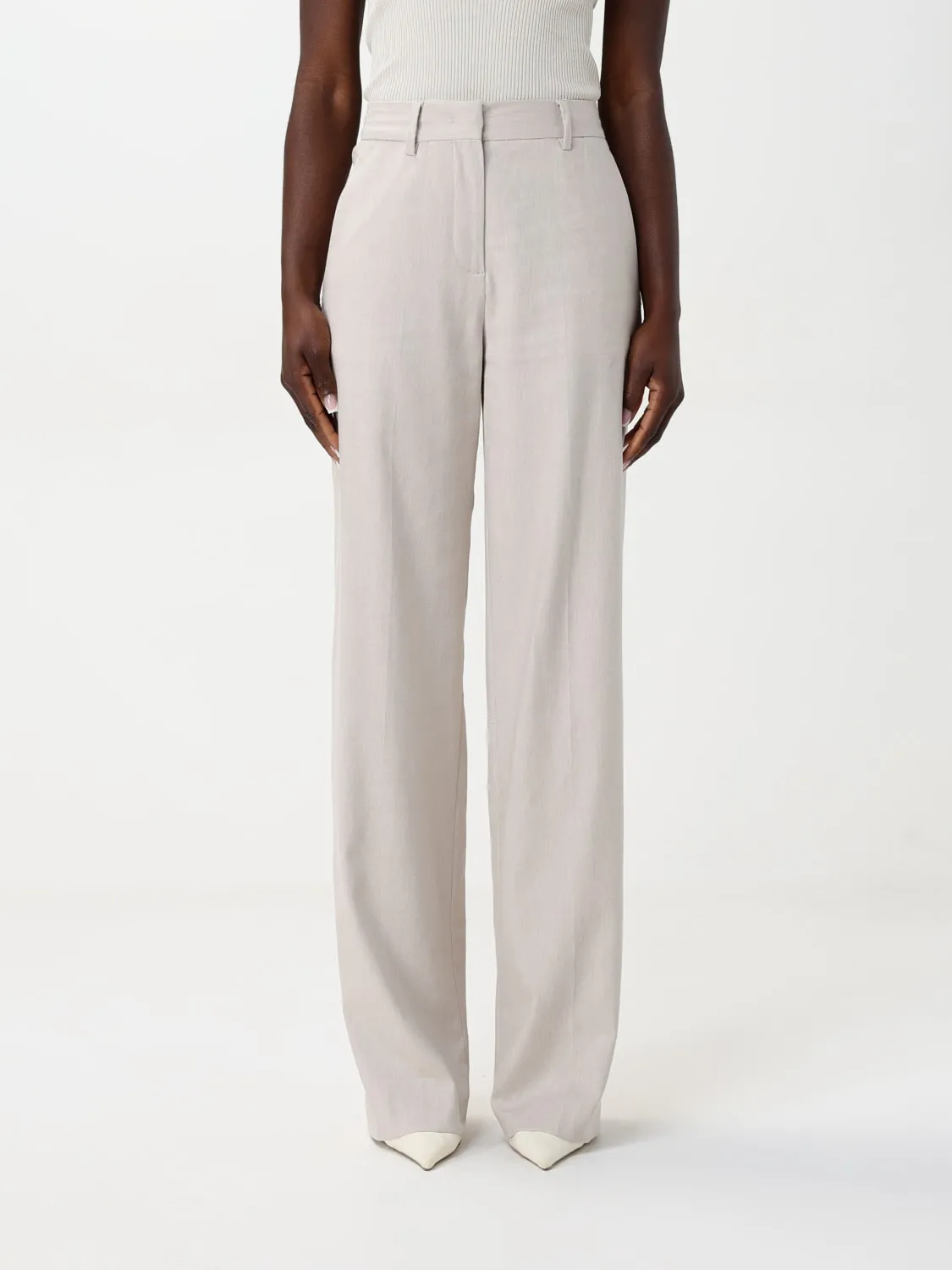 Pantalone classico Iceberg in misto cotone e lino