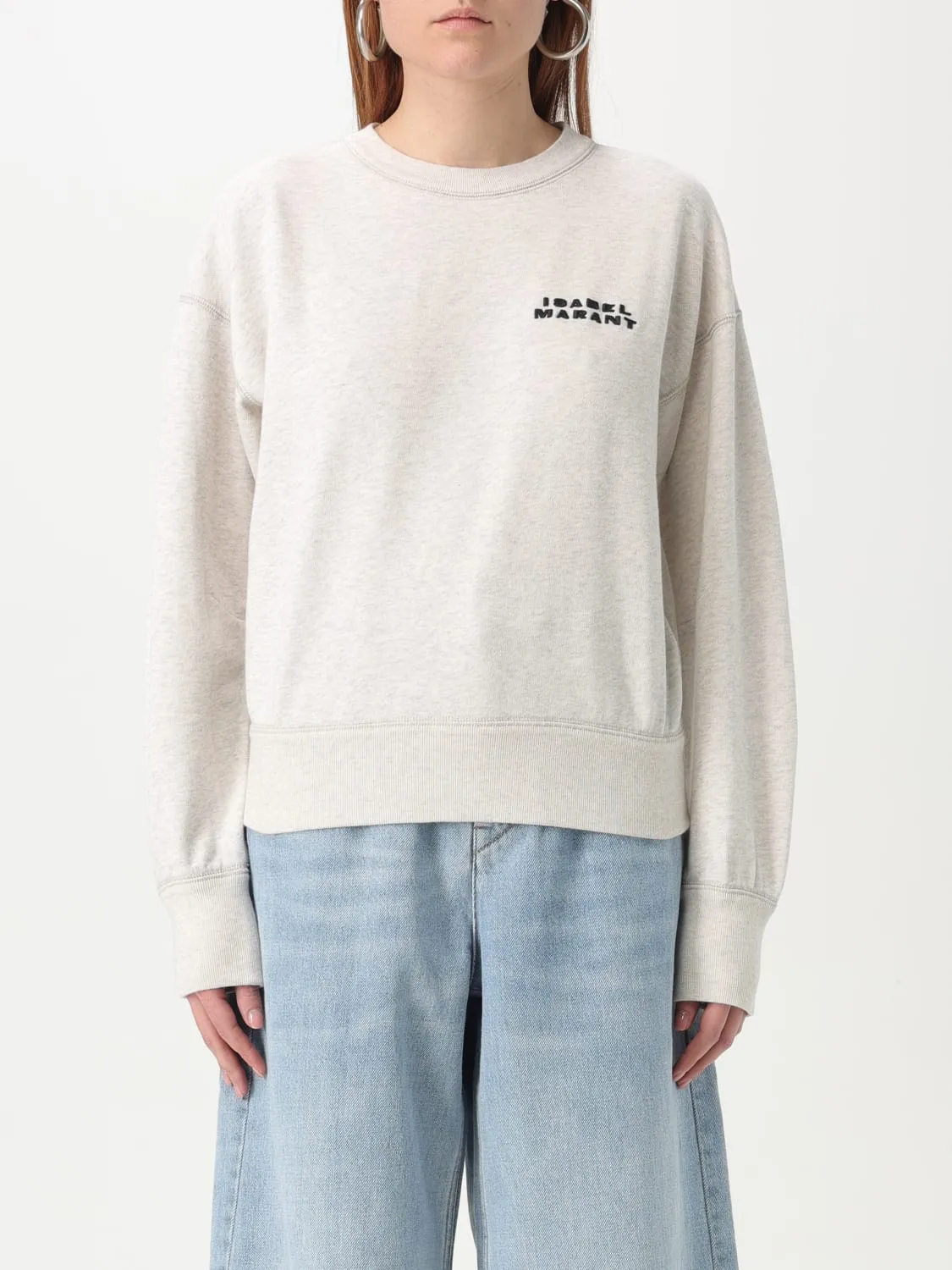 Felpa a girocollo con logo Isabel Marant