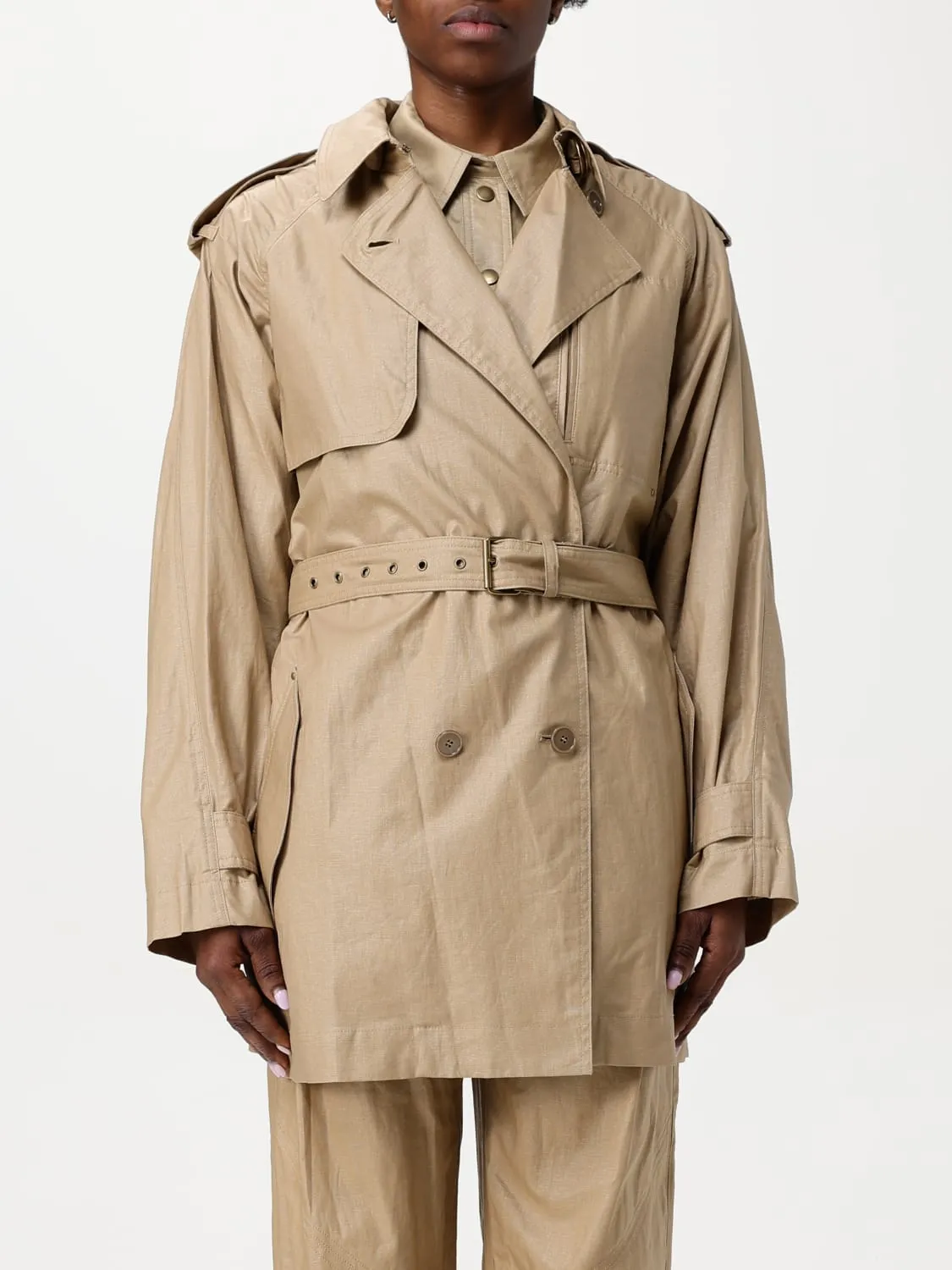 Trench doppiopetto Isabel Marant in misto lino