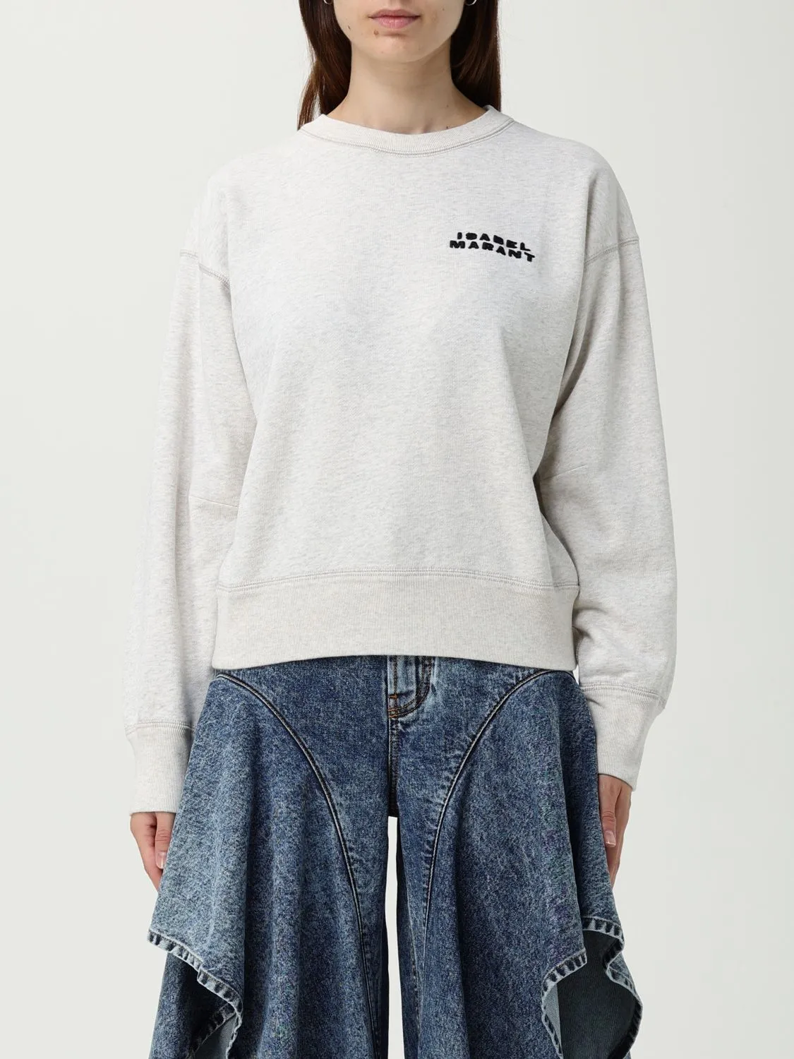 Felpa in misto cotone con logo Isabel Marant