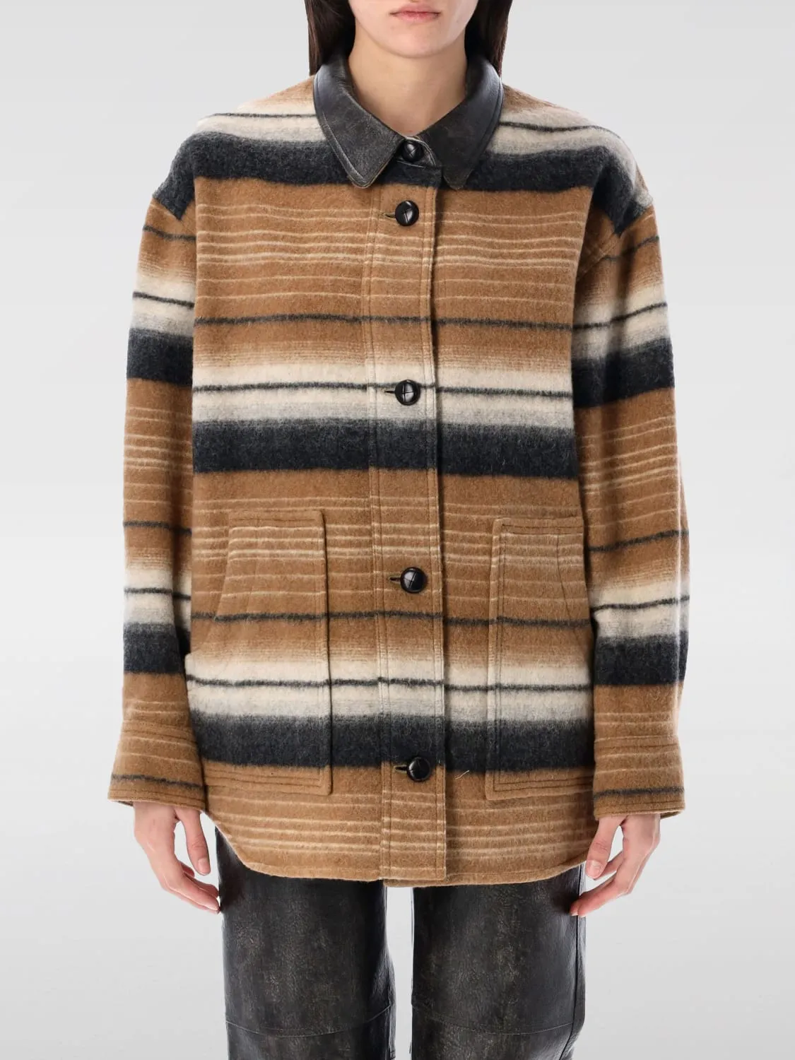 Overshirt Isabel Marant Etoile in misto lana a righe