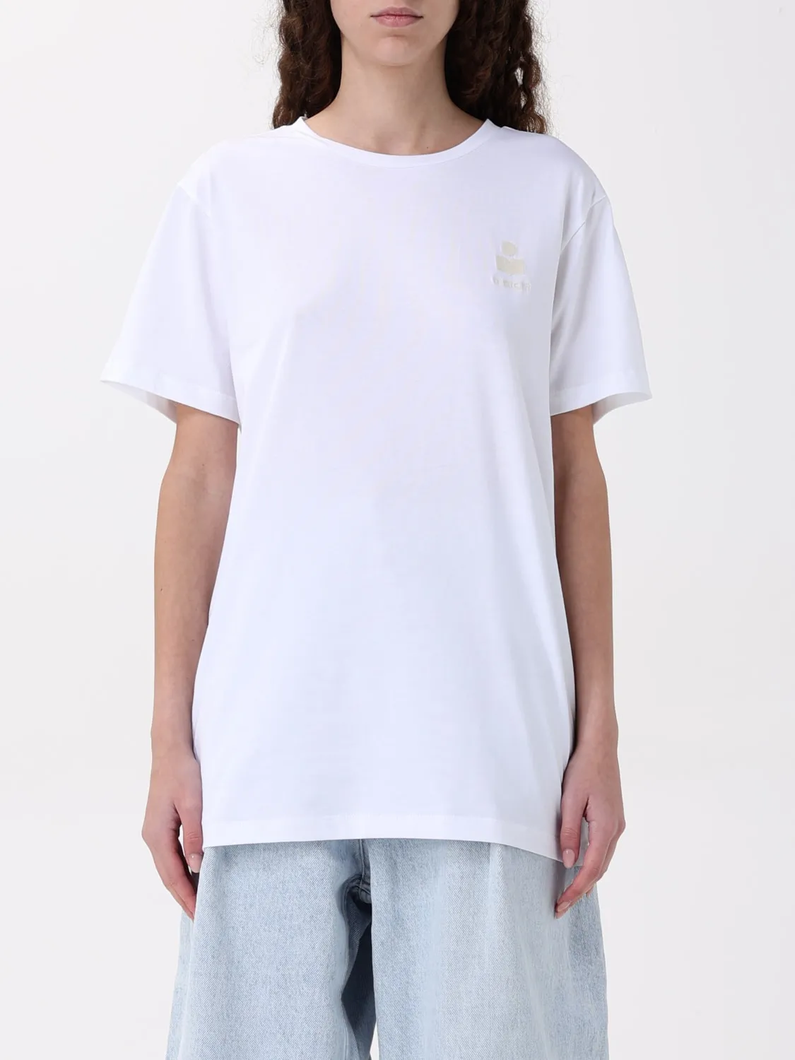 T-shirt in cotone con logo ricamato Isabel Marant Etoile