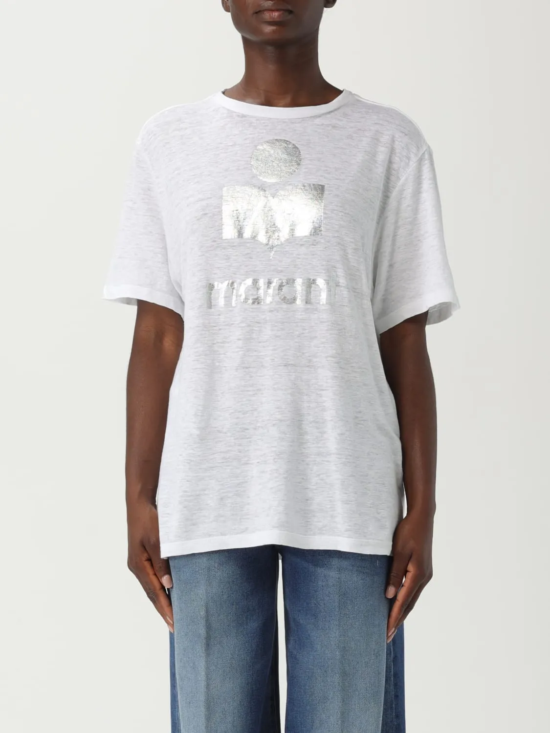 T-shirt in cotone con logo Isabel Marant Etoile