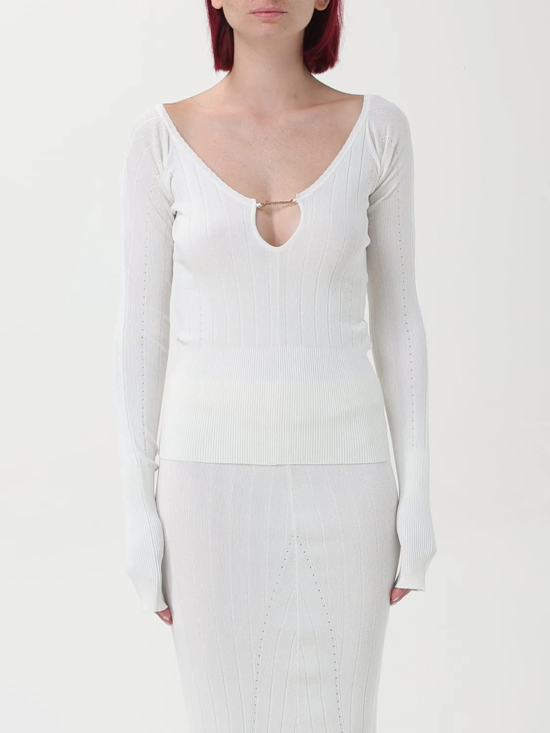 Top Le Haut Pralu Jacquemus in viscosa stretch a coste