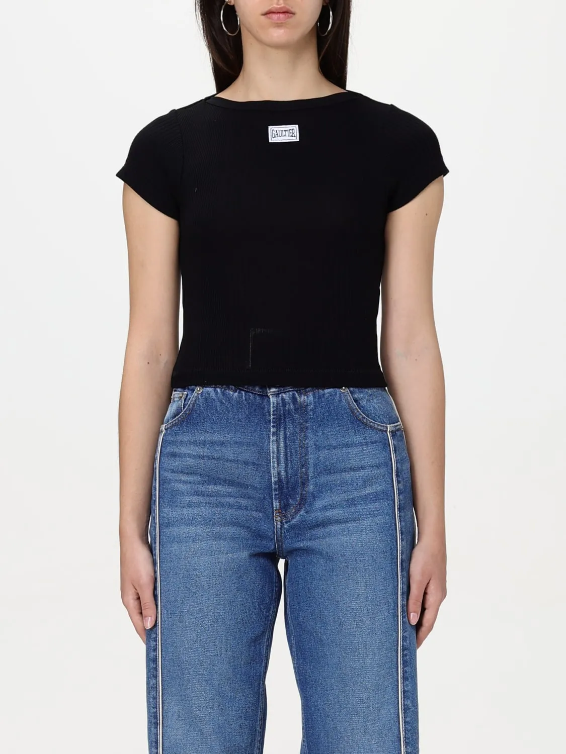 Top in cotone con logo Jean Paul Gaultier