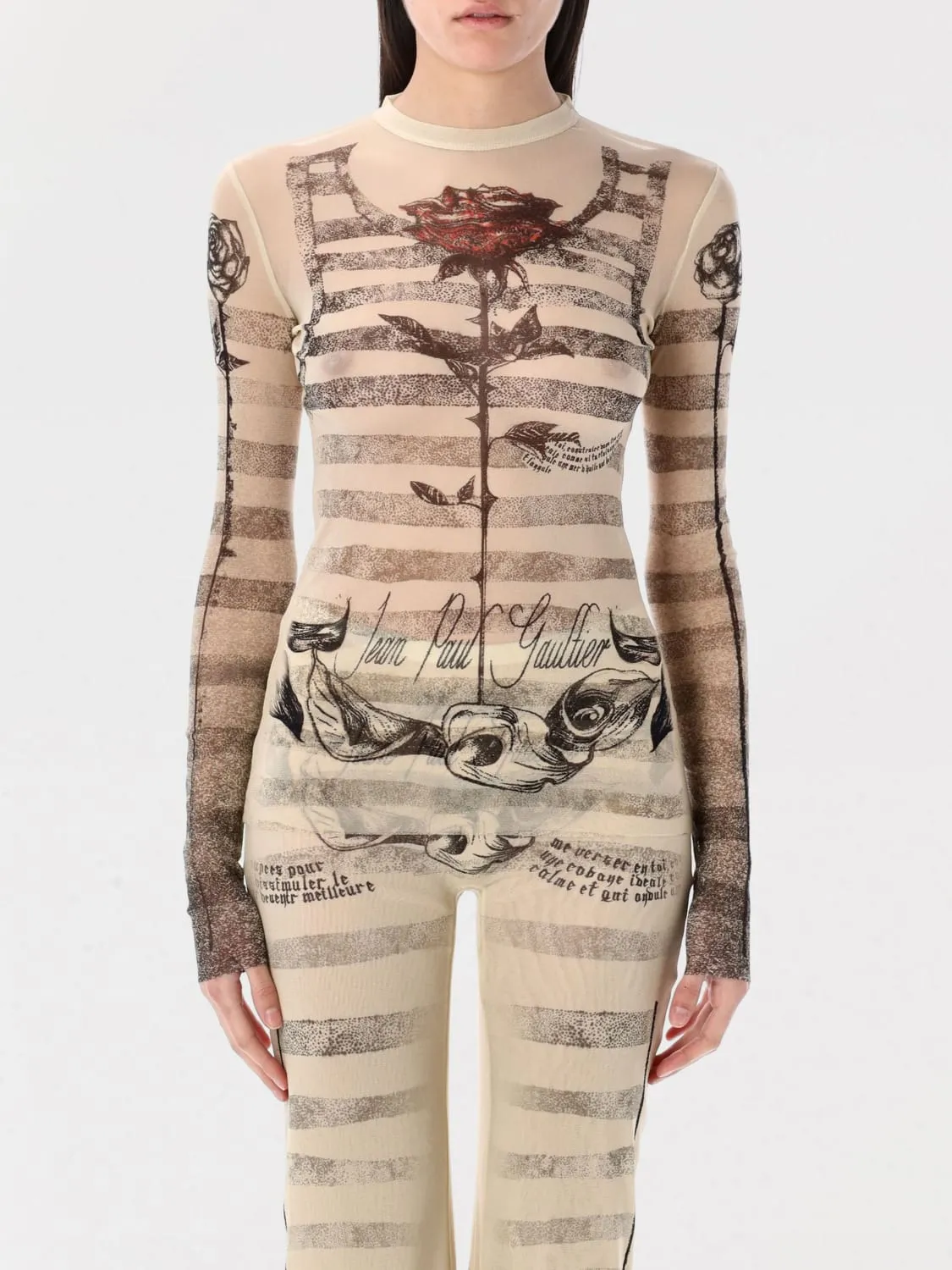 Top Jean Paul Gaultier in jersey stampato