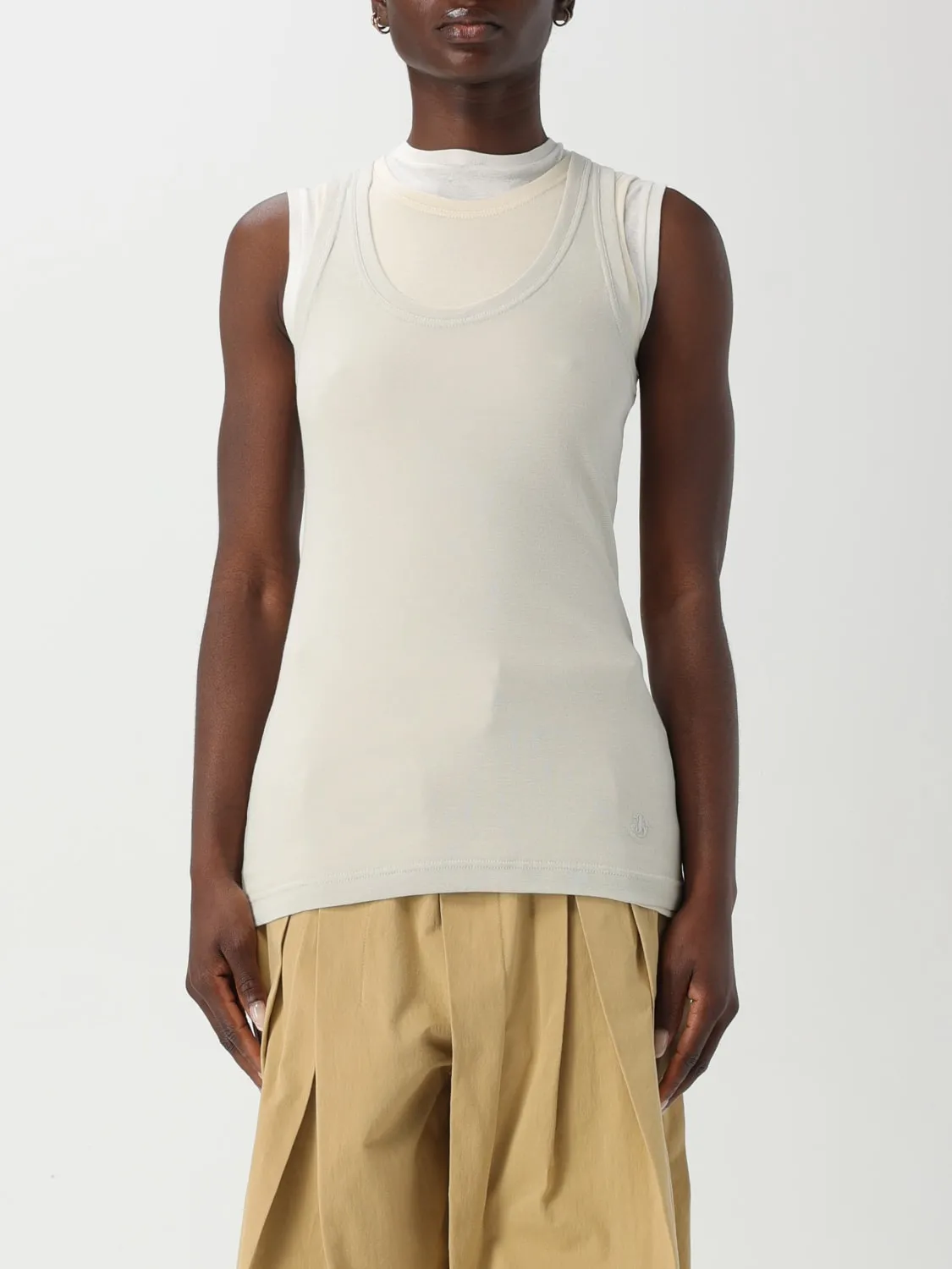 Canotta Jil Sander in cotone stretch
