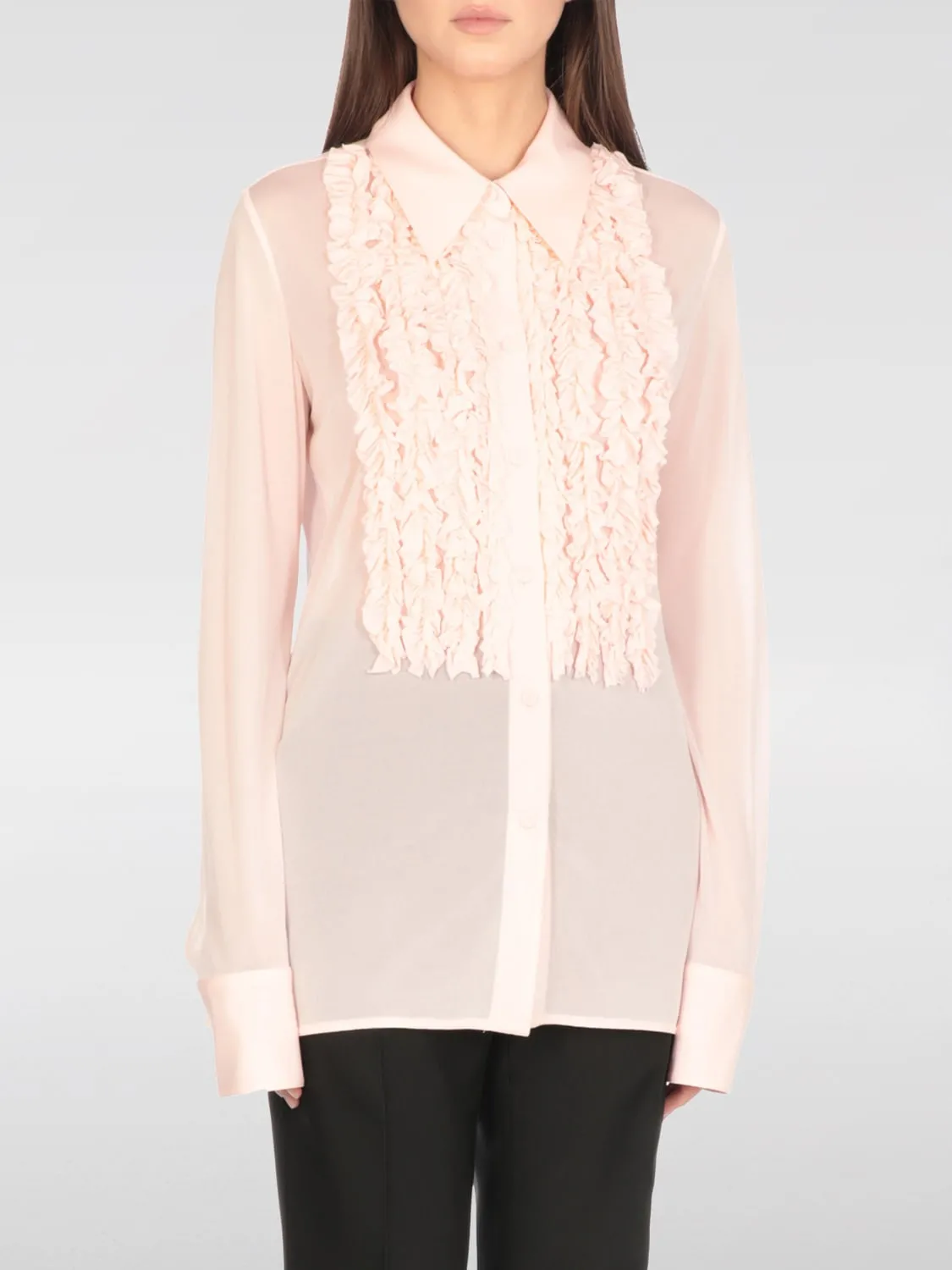 Camicia Jil Sander in viscosa con plastron