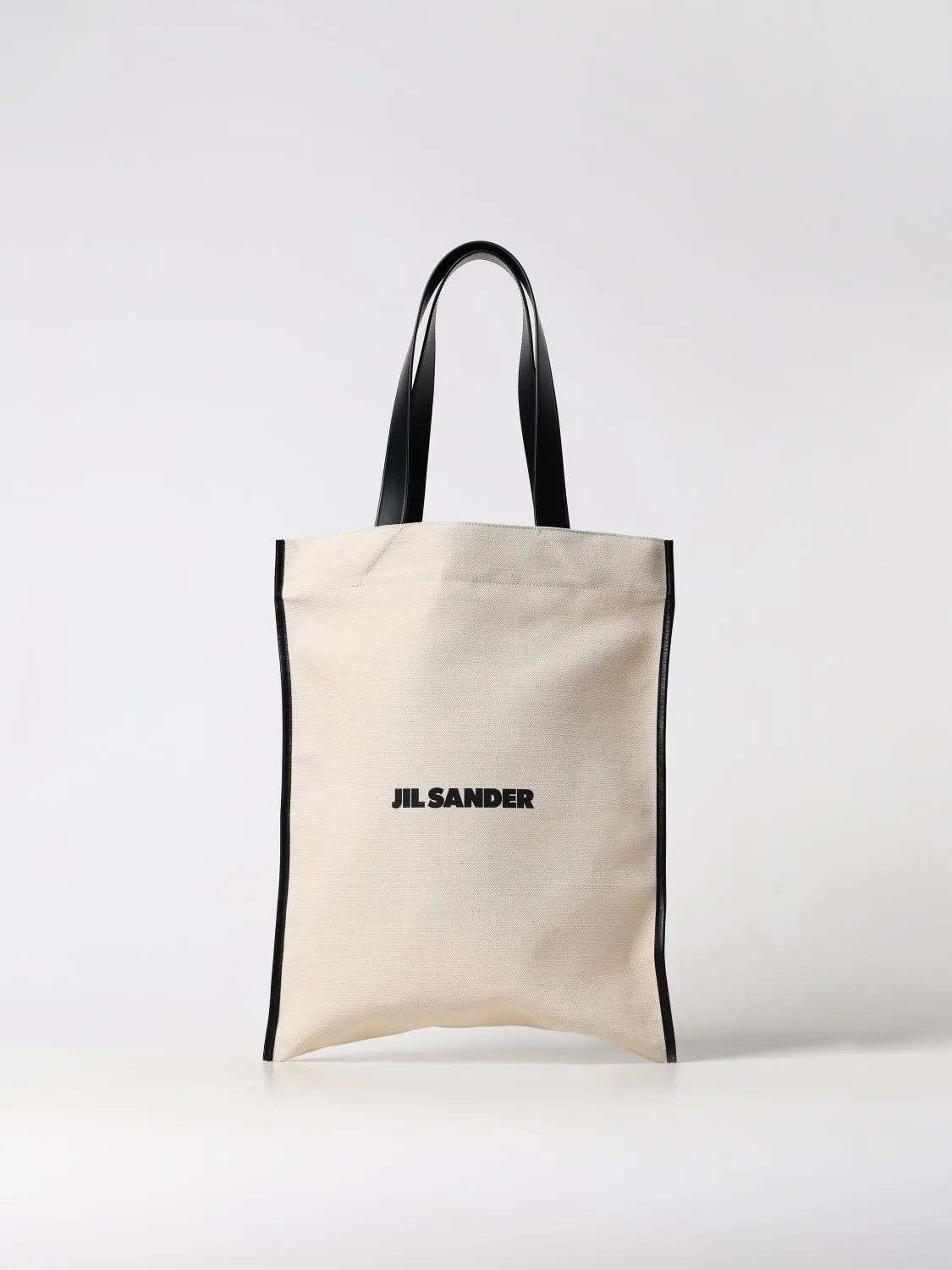 Borsa Jil Sander in iuta e pelle con logo