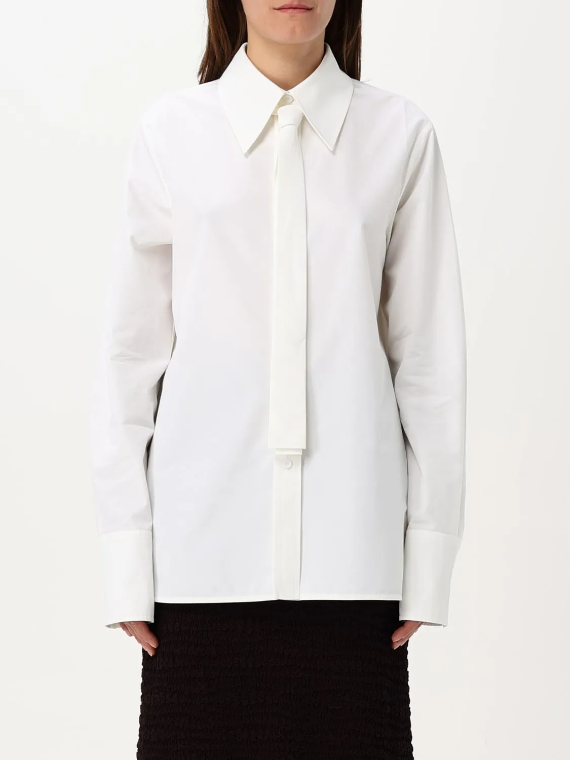 Camicia Jil Sander in cotone con cravatta