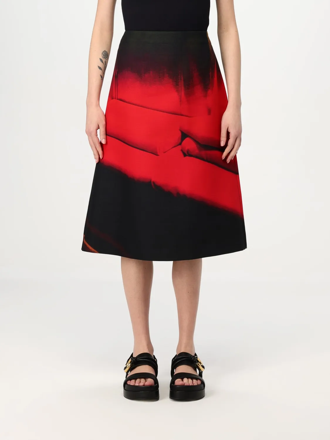 Gonna stampata Jil Sander in lana e seta