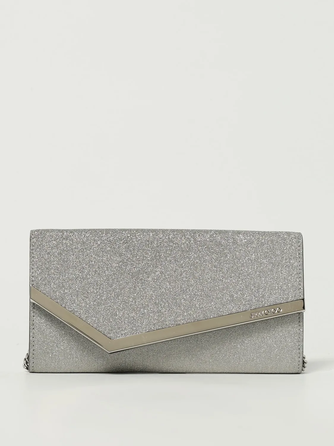 Pochette Emmie Jimmy Choo in pelle e glitter