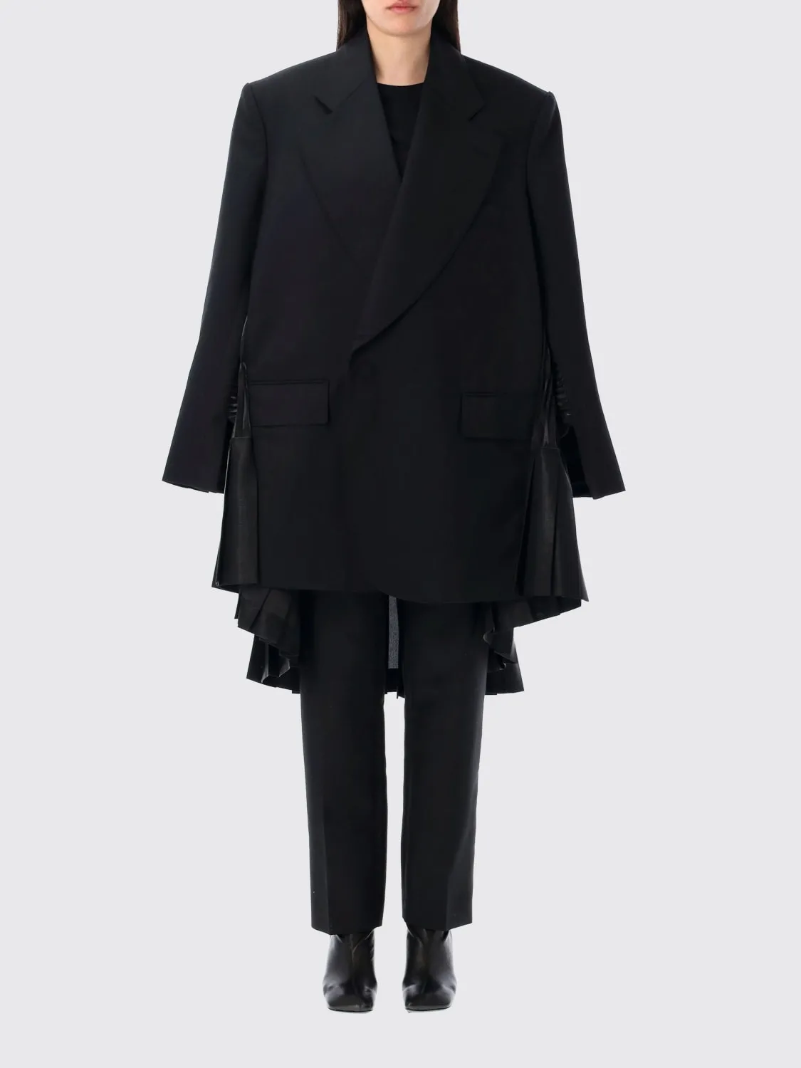 Blazer Junya Watanabe in lana con inserti plissettato