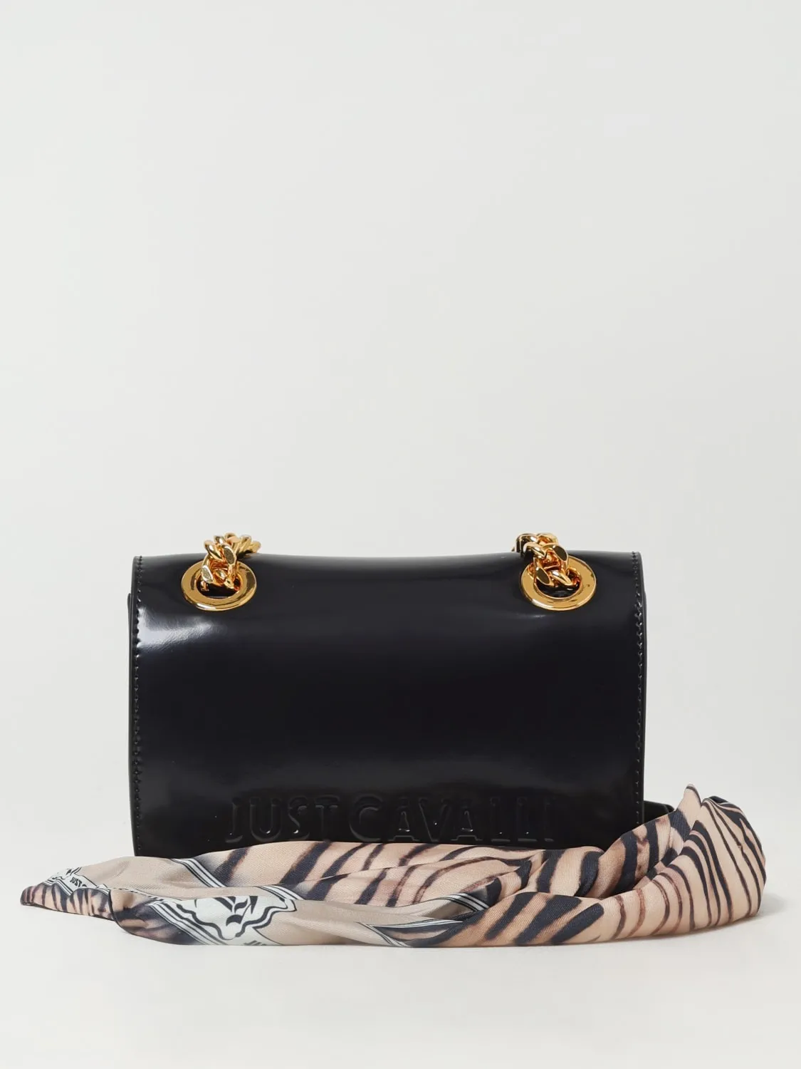 Borsa Just Cavalli in pelle sintetica spazzolata con foulard