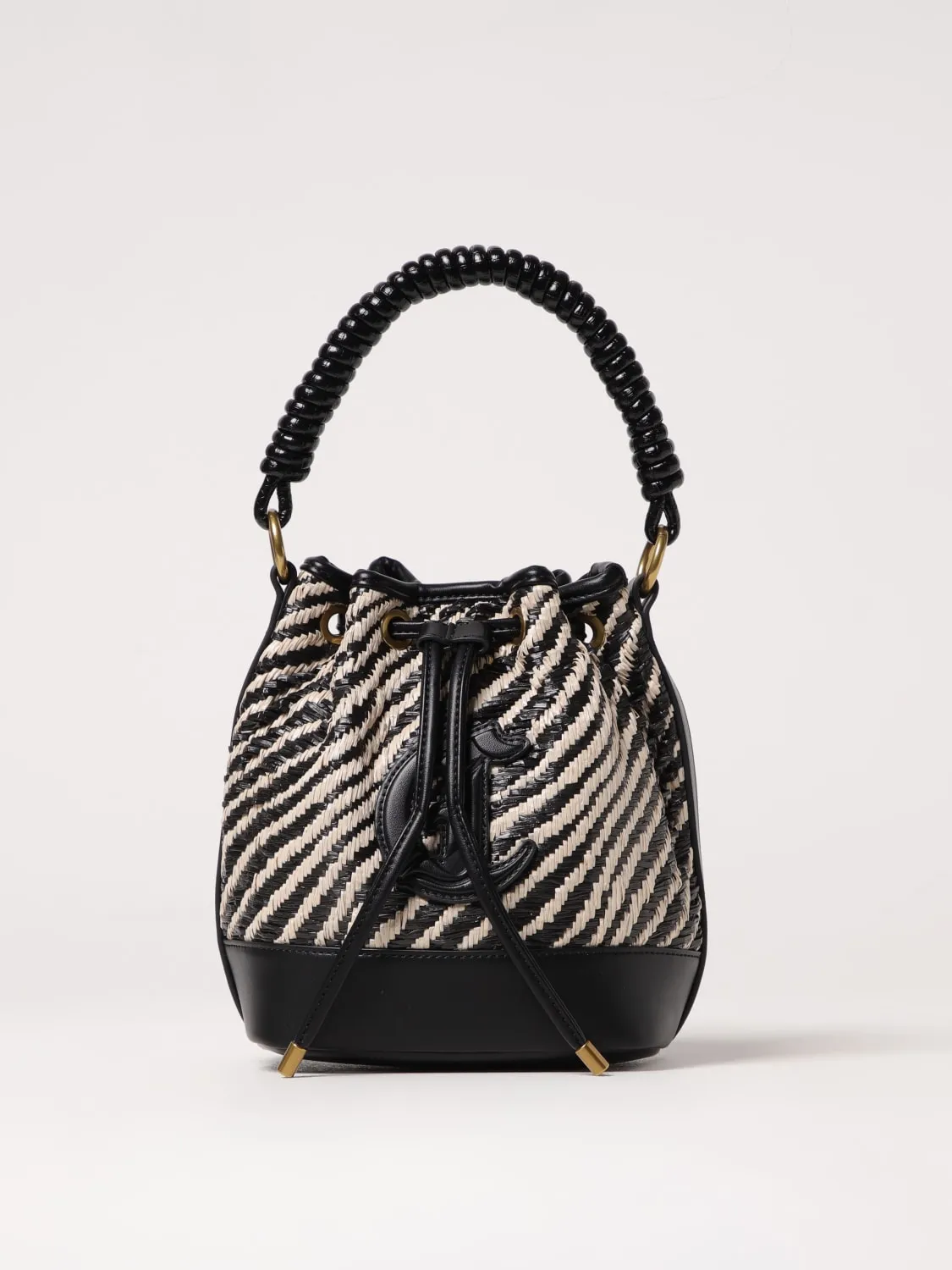 Borsa Just Cavalli in pelle sintetica e rafia con motivo zebrato