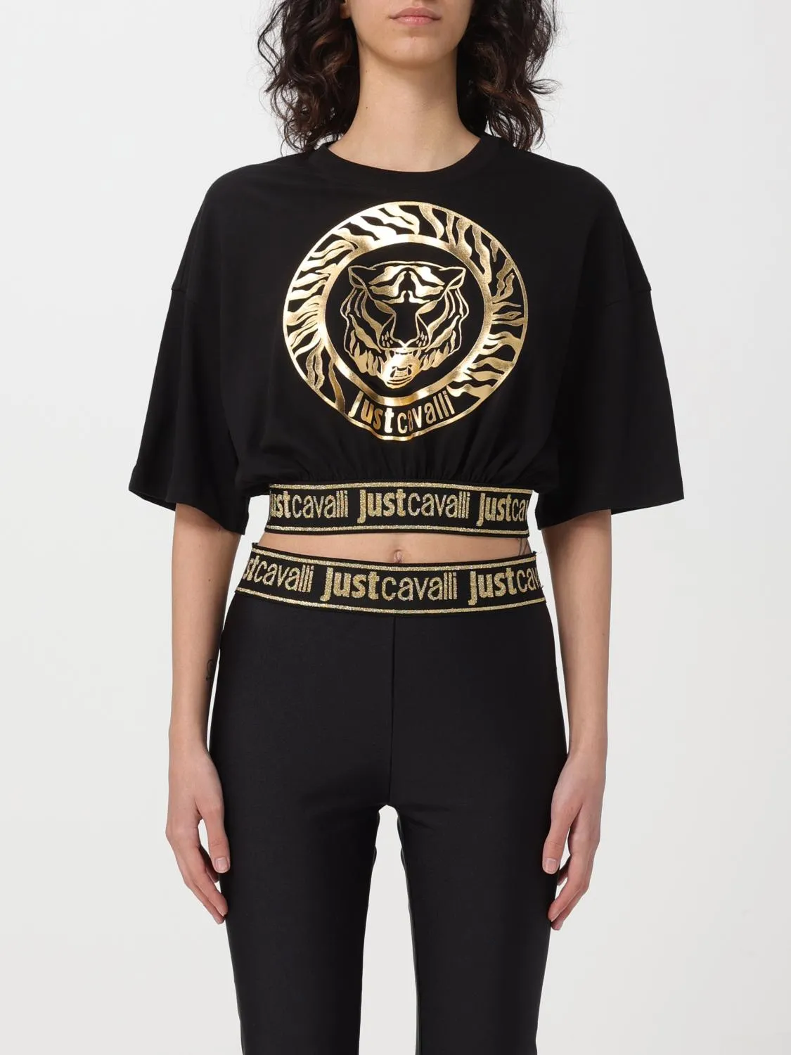 T-shirt cropped Just Cavalli in jersey