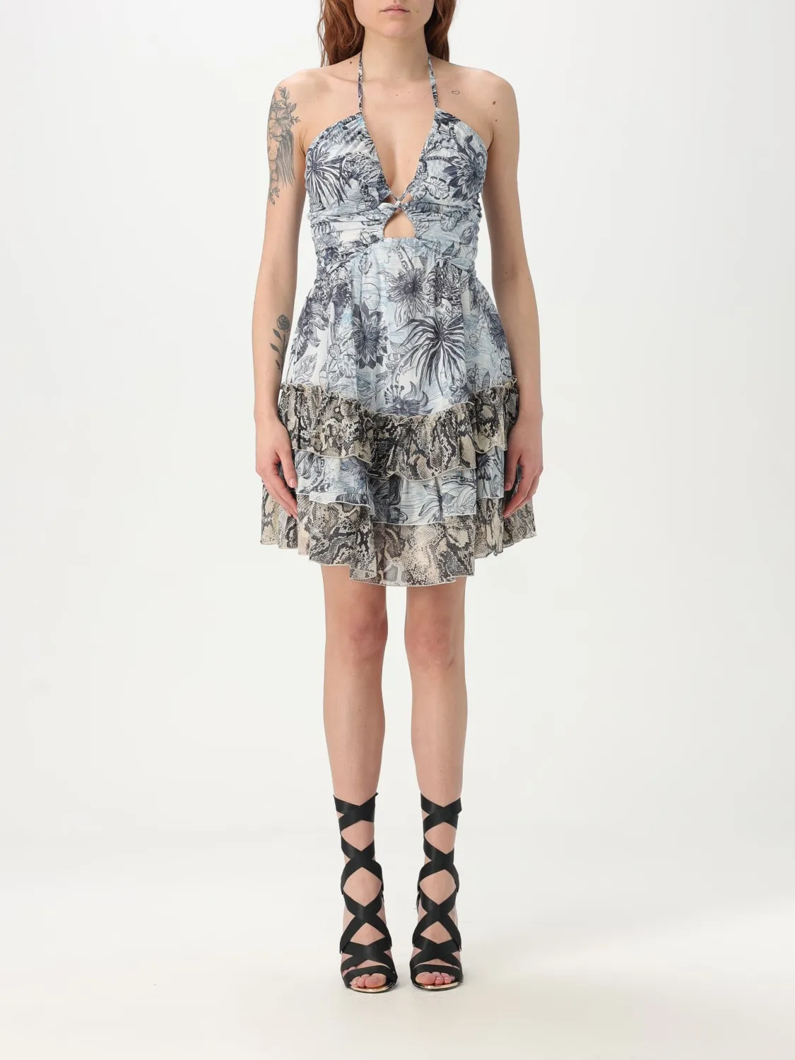 Abito mini Just Cavalli in cotone stampato