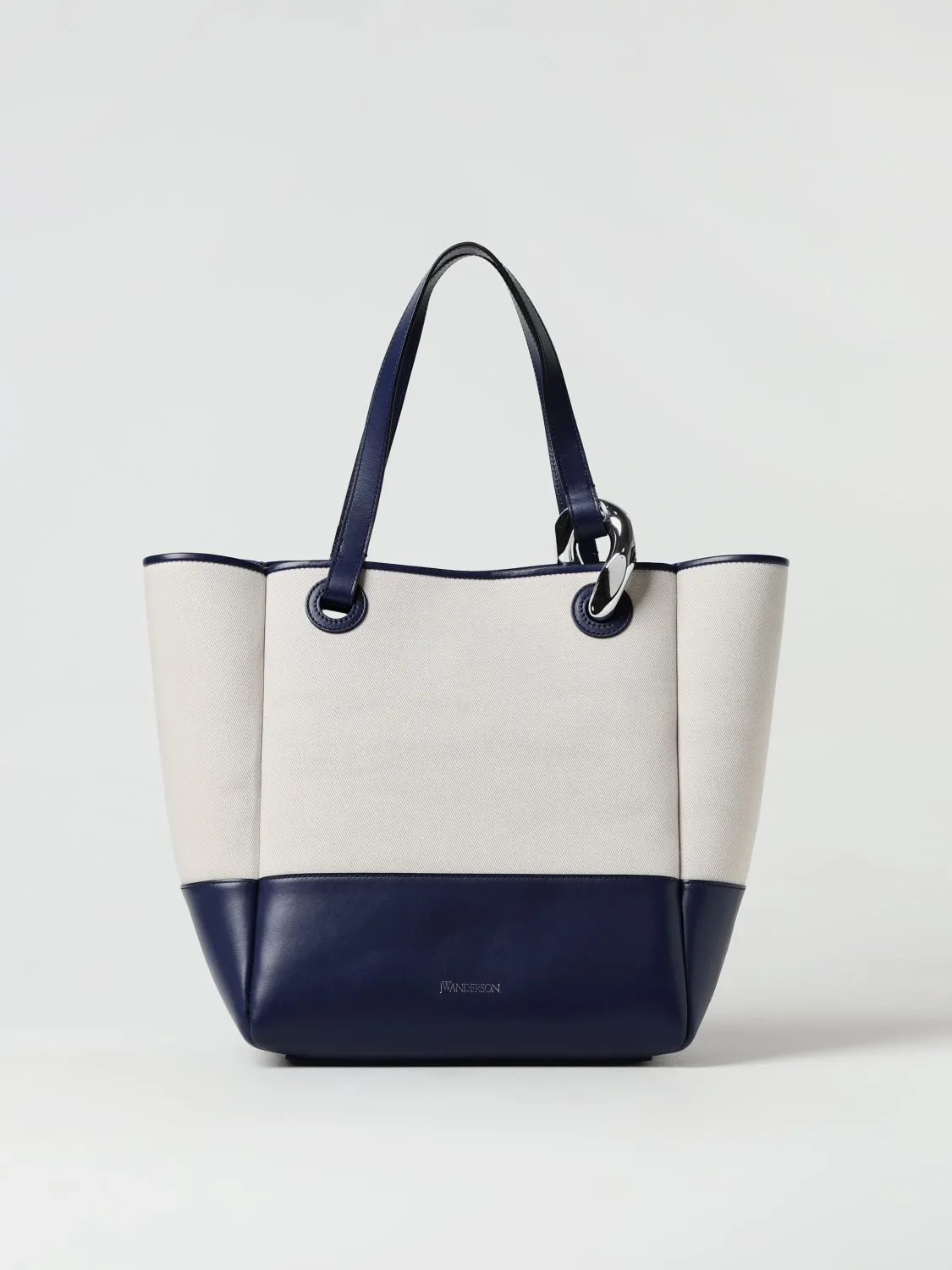 Borsa Corner tote JW Anderson in canvas e pelle