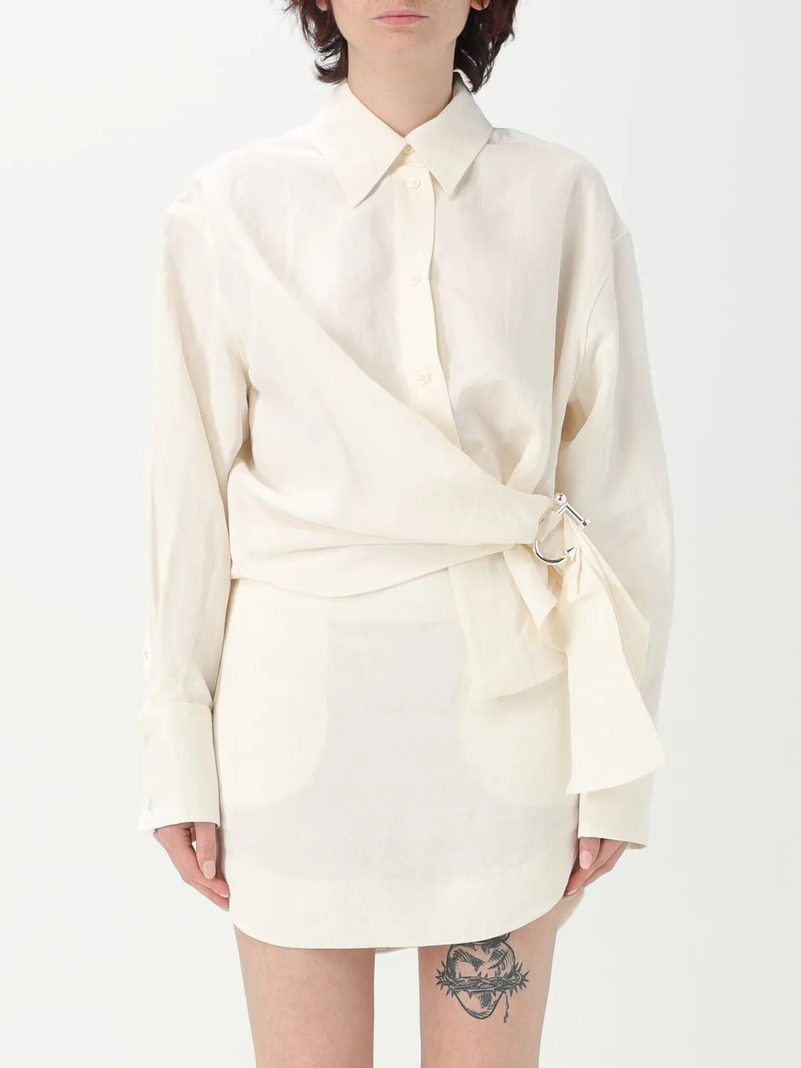 Camicia JW Anderson in viscosa e lino