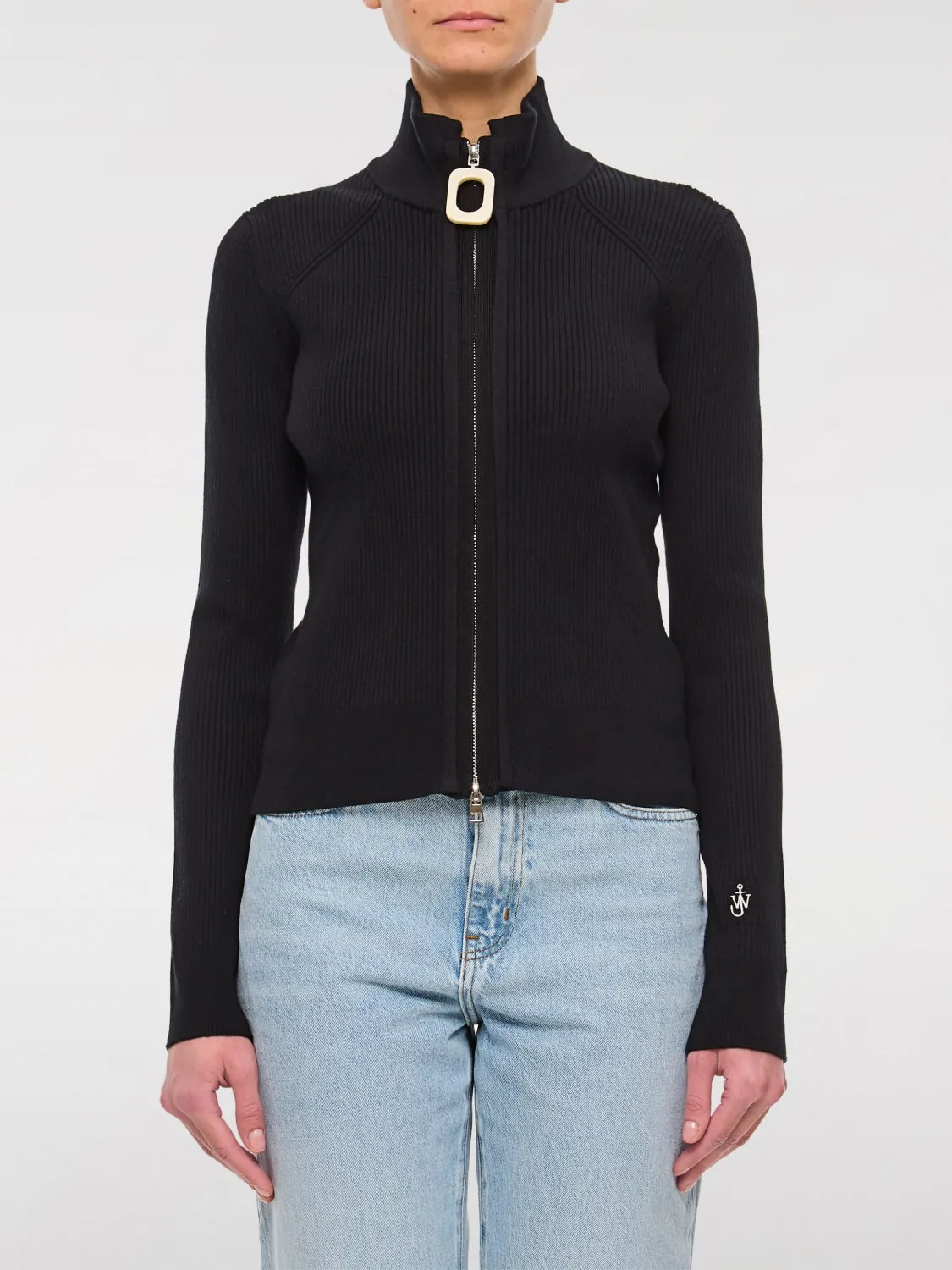 Cardigan con zip JW Anderson in misto cotone e cashmere