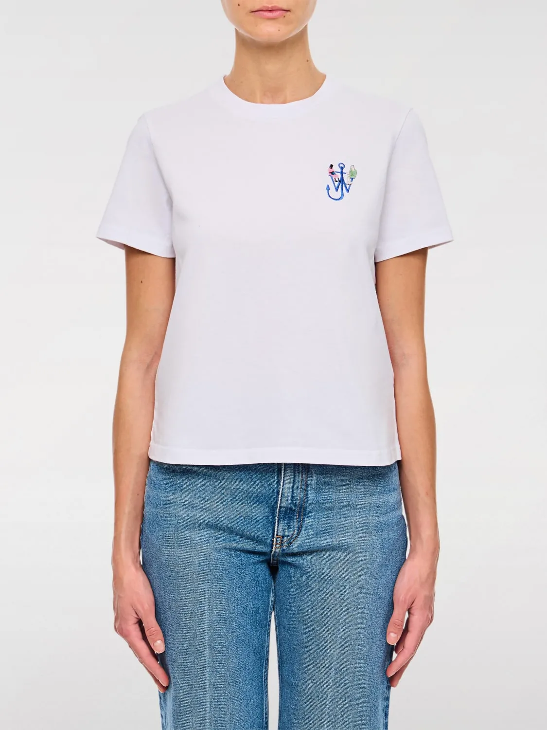 T-shirt basic JW Anderson in cotone con monogram