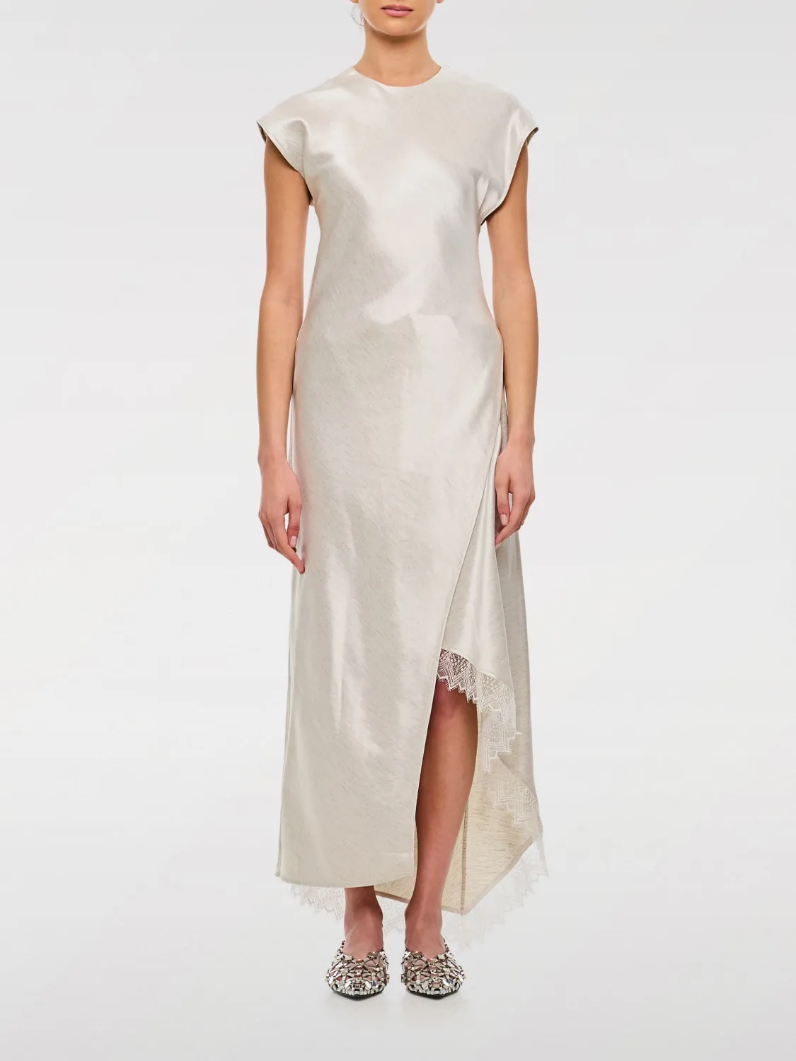 Abito JW Anderson in jersey con inserti in pizzo