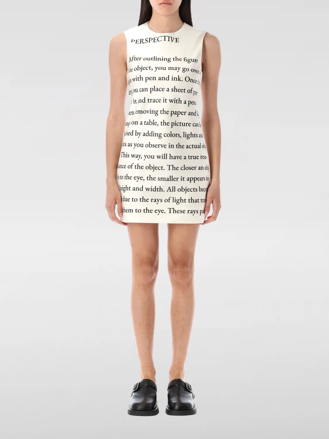 Abito JW Anderson in crepe con stampa slogan