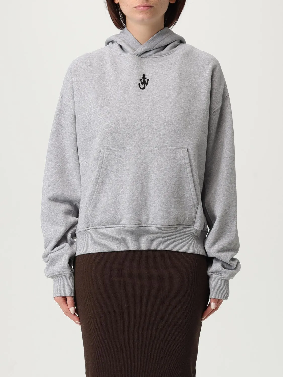 Felpa con cappuccio in cotone con logo Jw Anderson