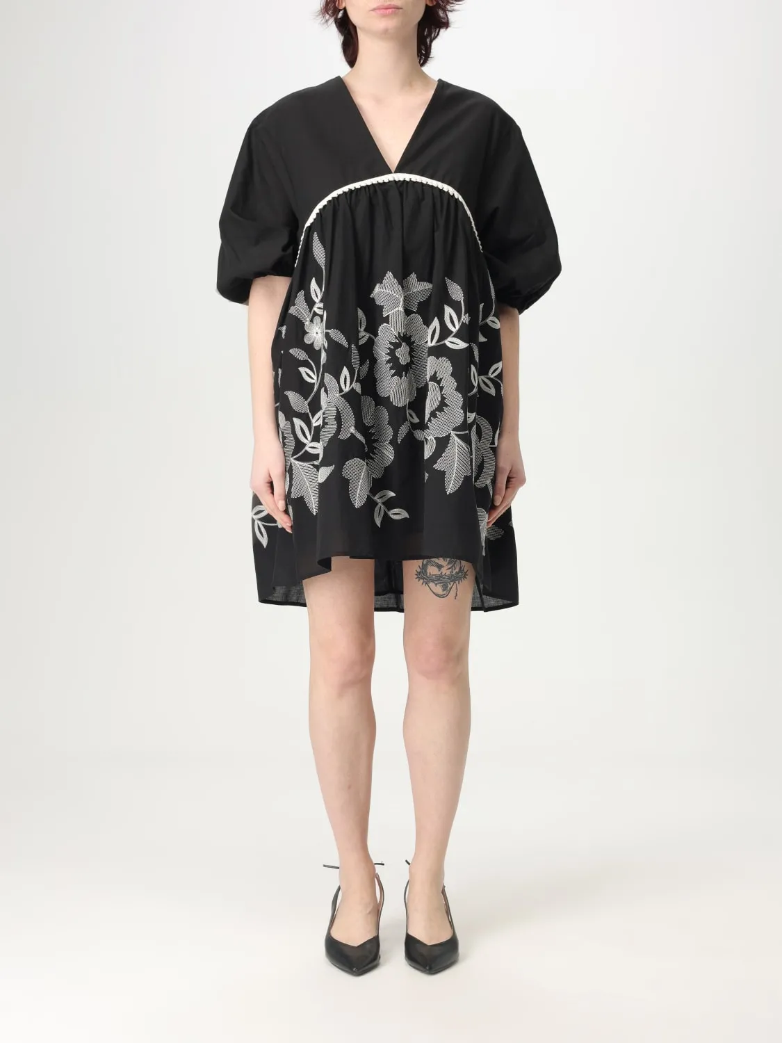 Abito Kaos in misto cotone con ricami