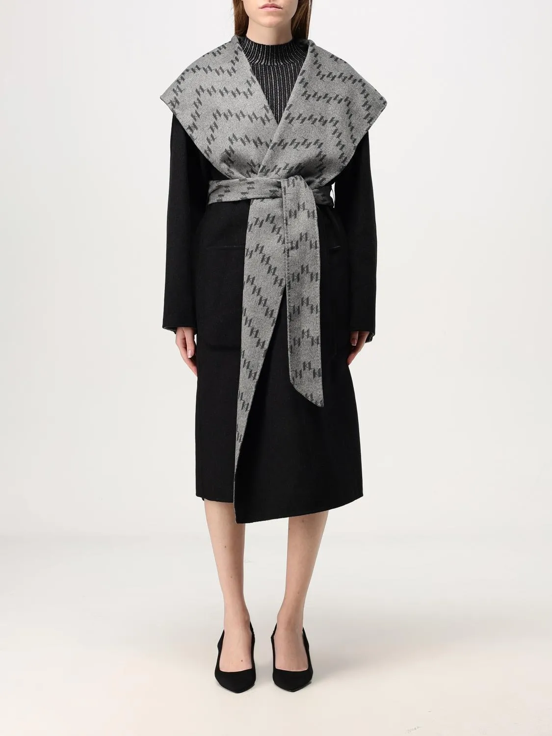 Cappotto reversibile Karl Lagerfeld in misto lana