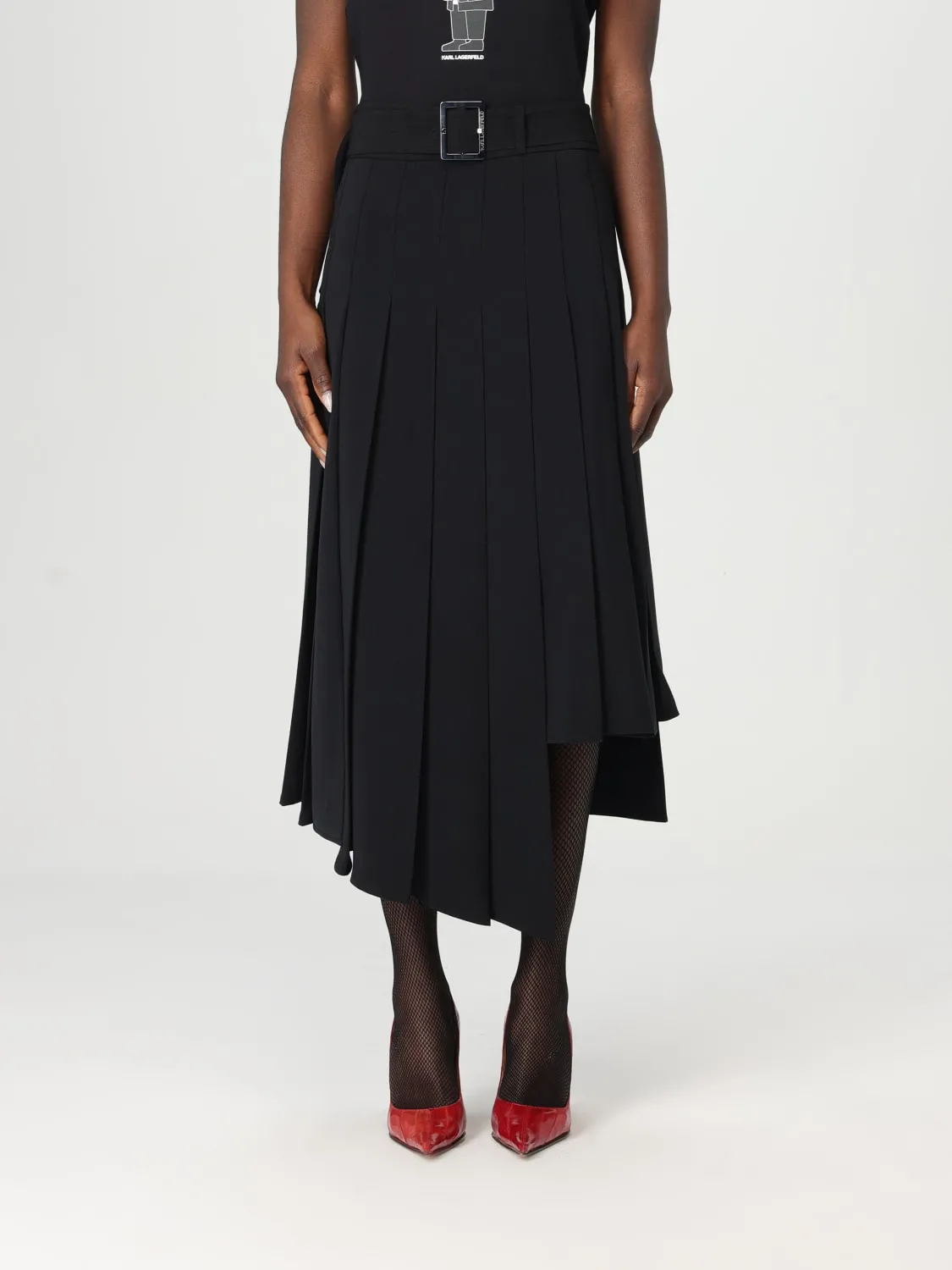 Gonna a pieghe Karl Lagerfeld in cotone