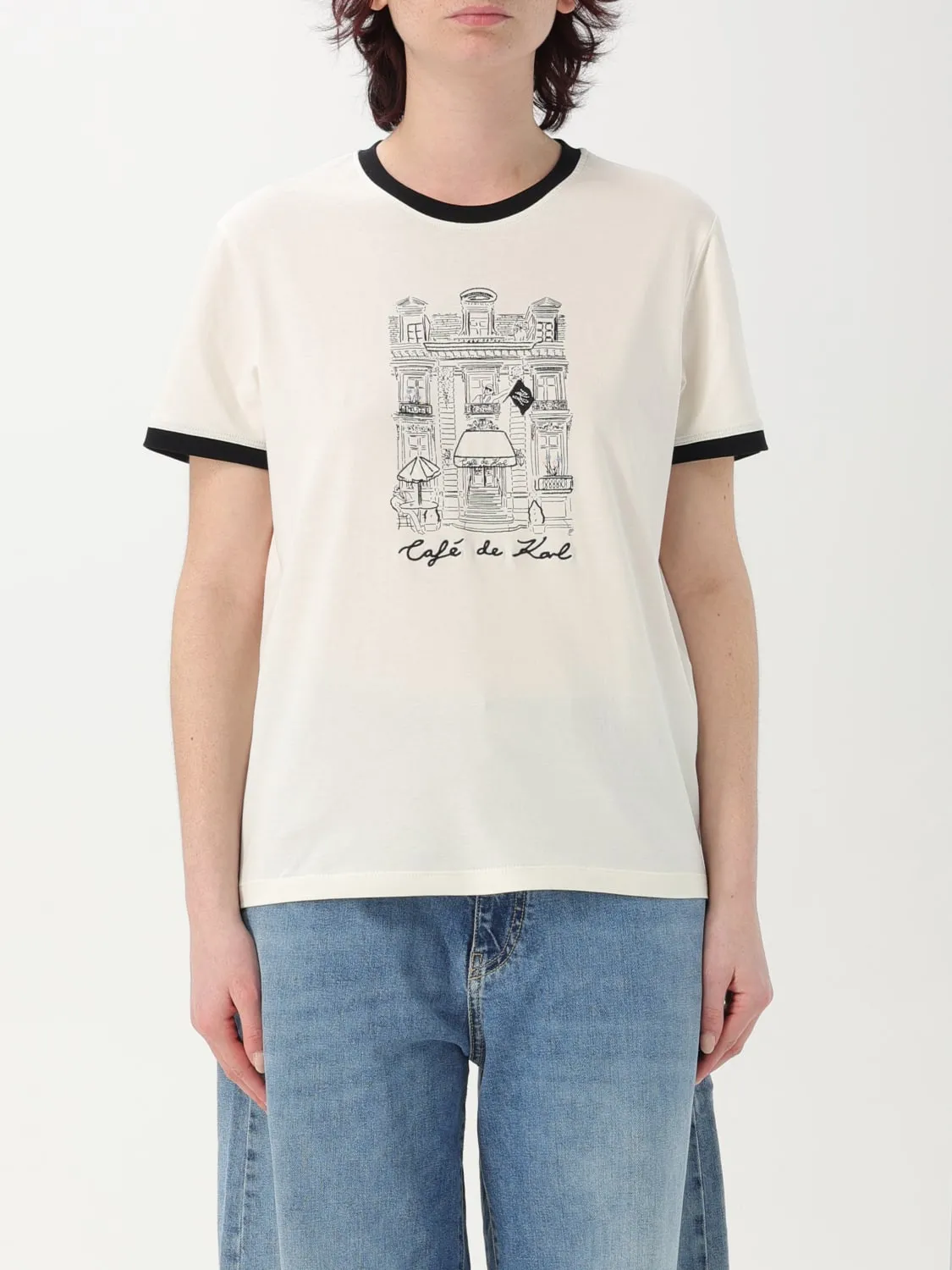 T-shirt in cotone stampata Karl Lagerfeld