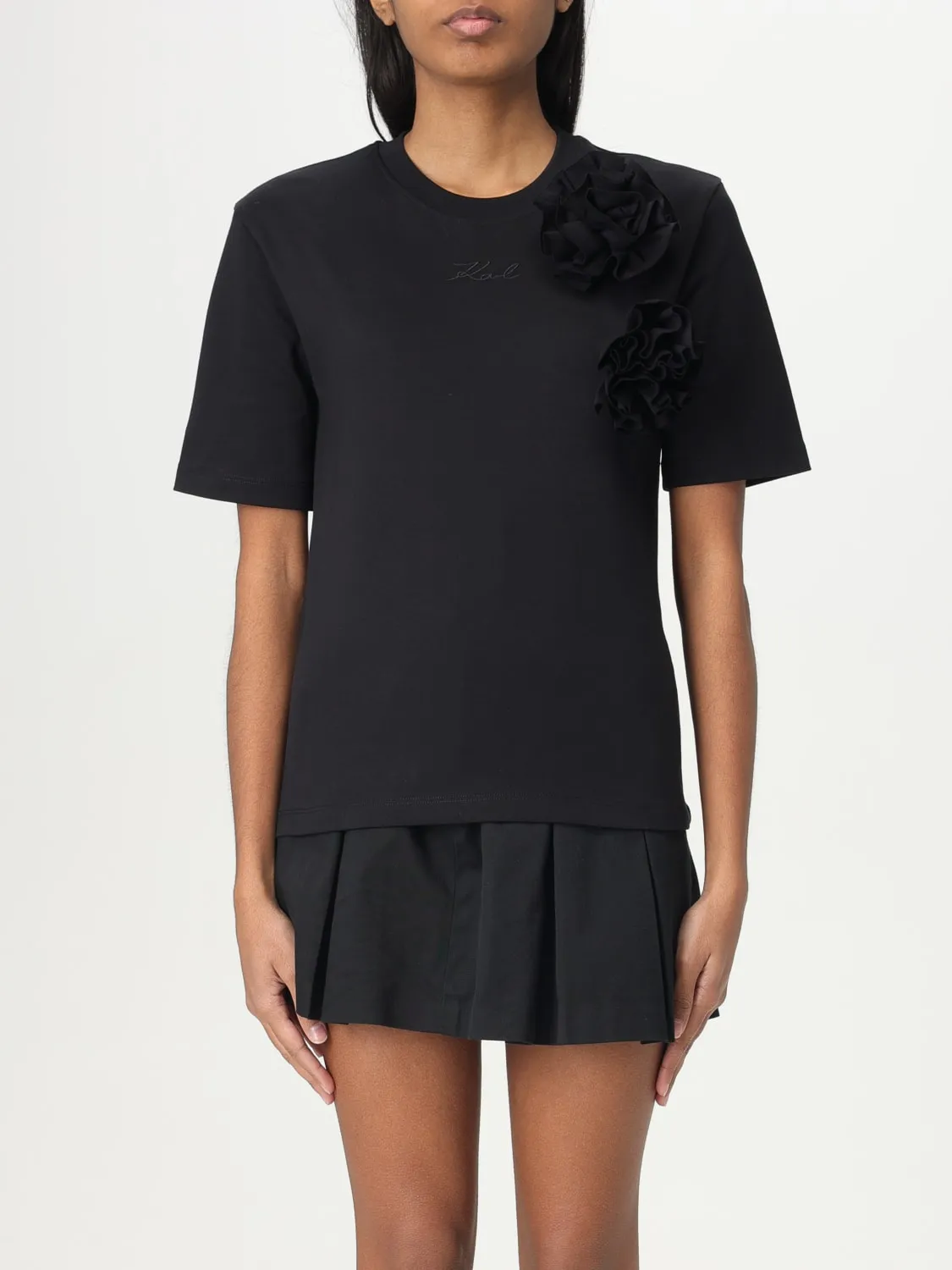 T-shirt con fiori Karl Lagerfeld in cotone bio