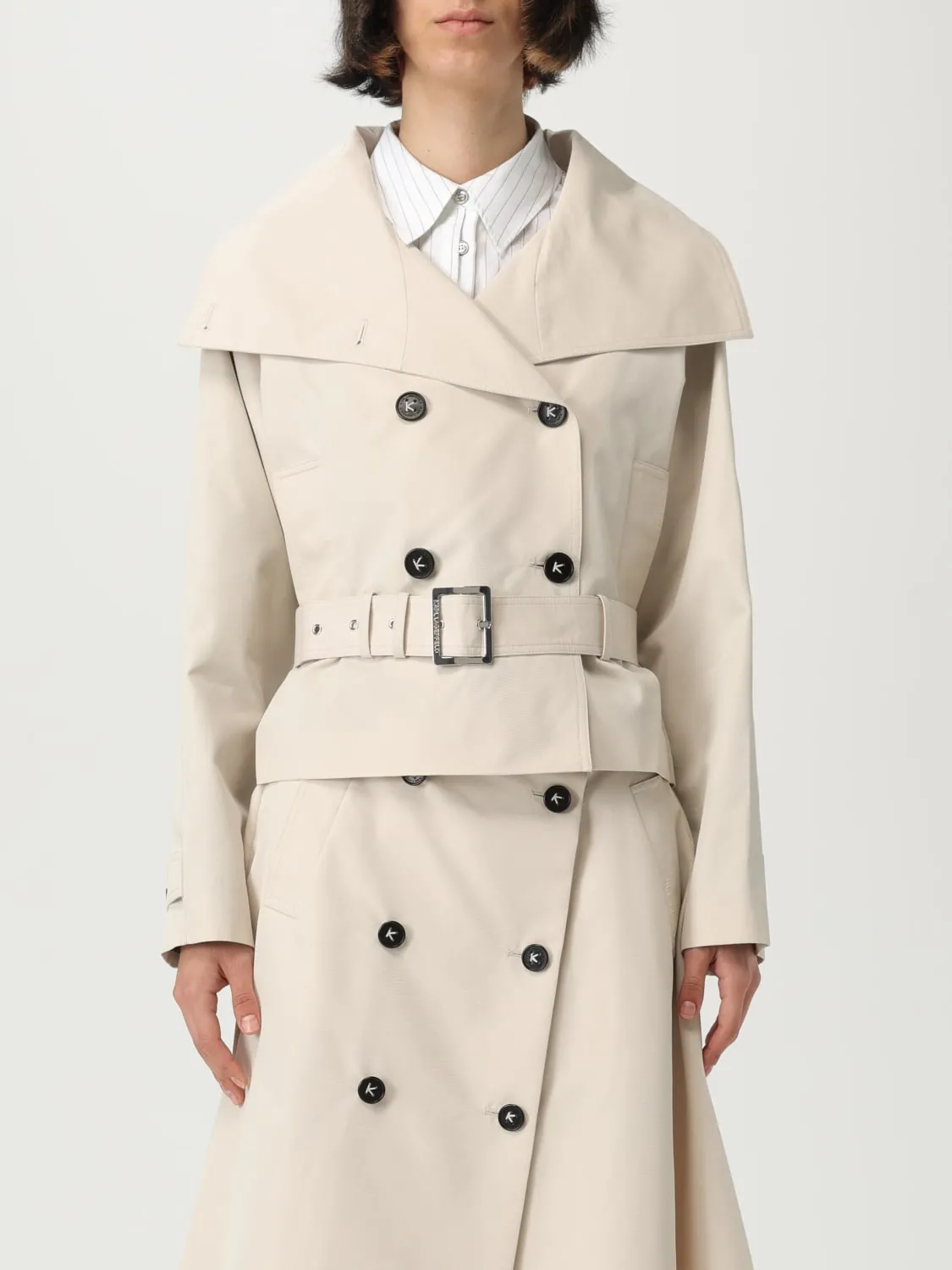 Trench doppiopetto Karl Lagerfeld in misto cotone