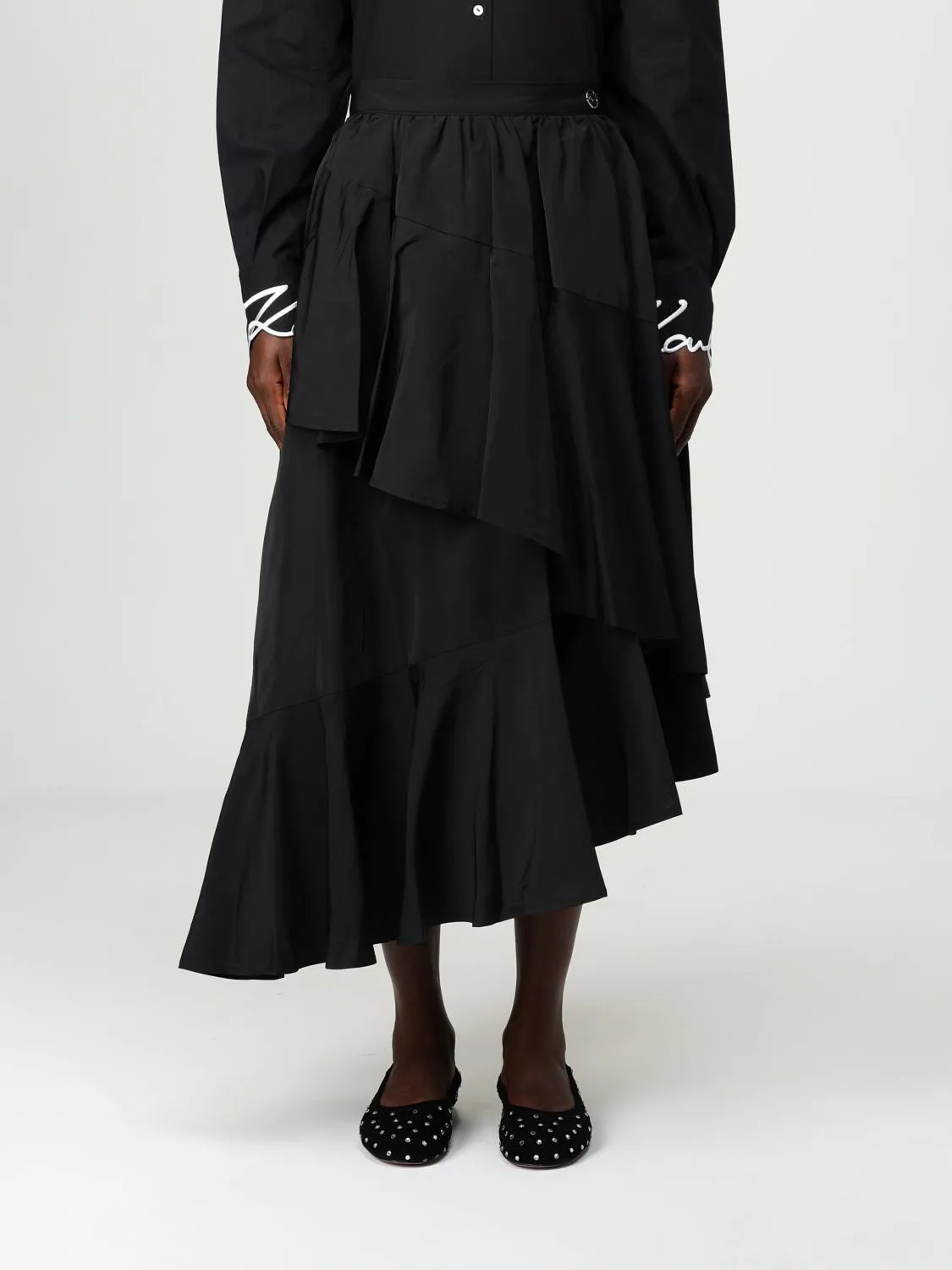 Gonna asimmetrica Karl Lagerfeld in crêpe