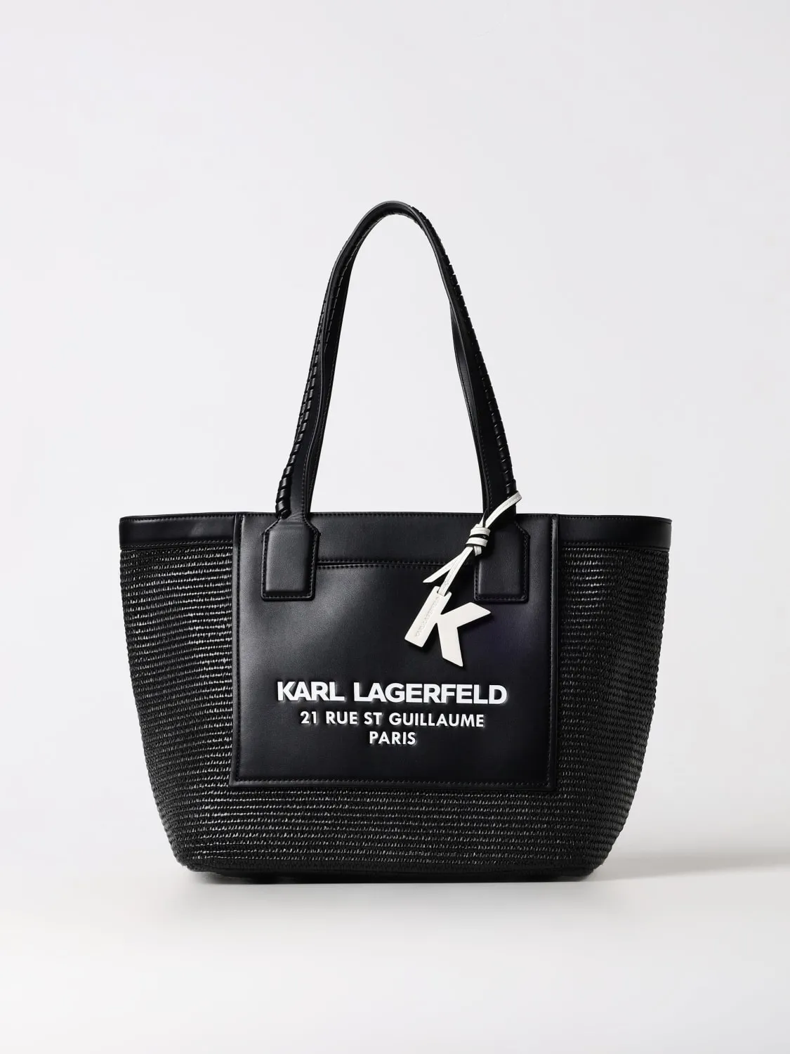 Borsa Karl Lagerfeld in rafia e pelle sintetica