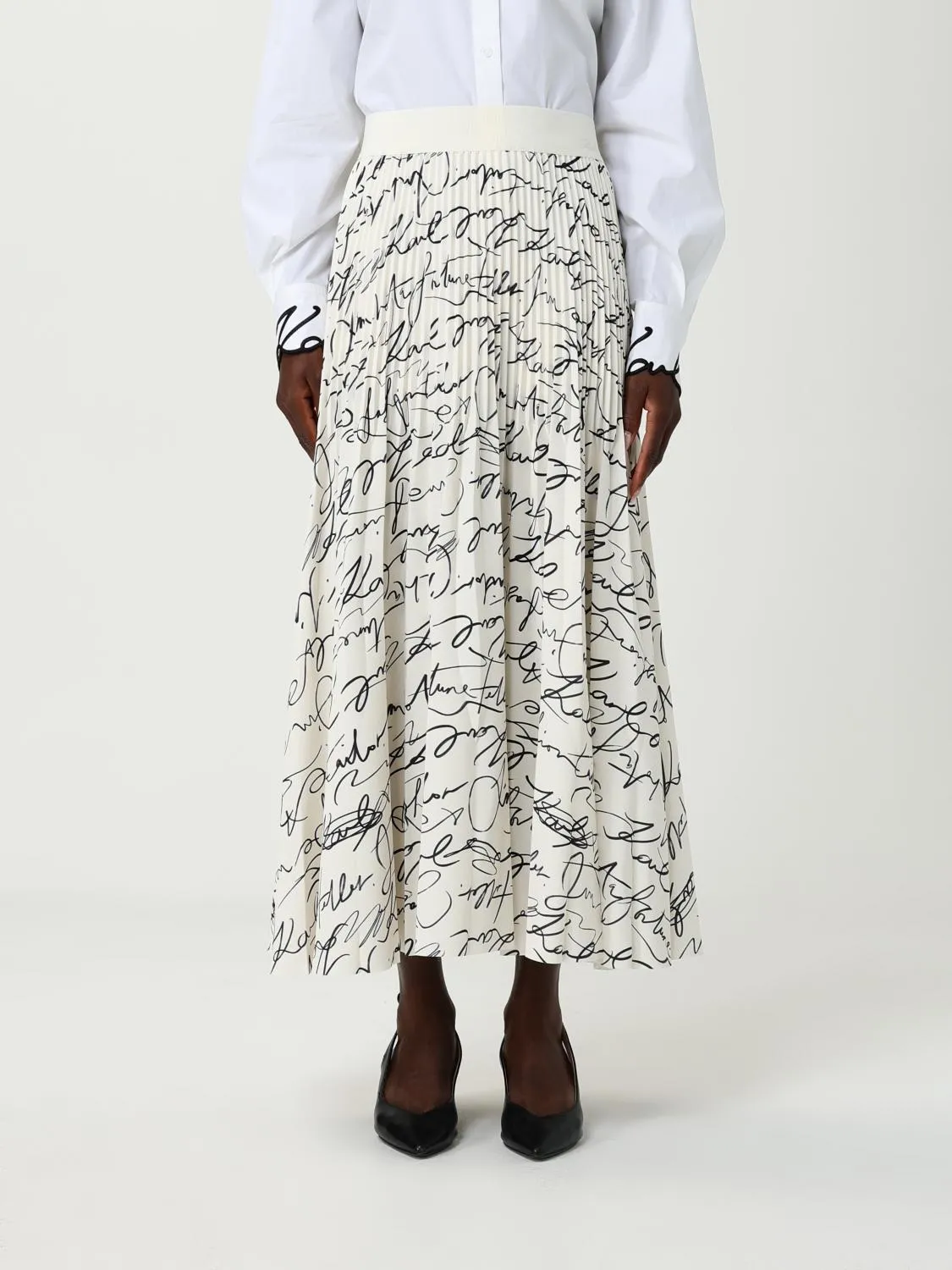 Gonna Karl Lagerfeld in crêpe plissettato