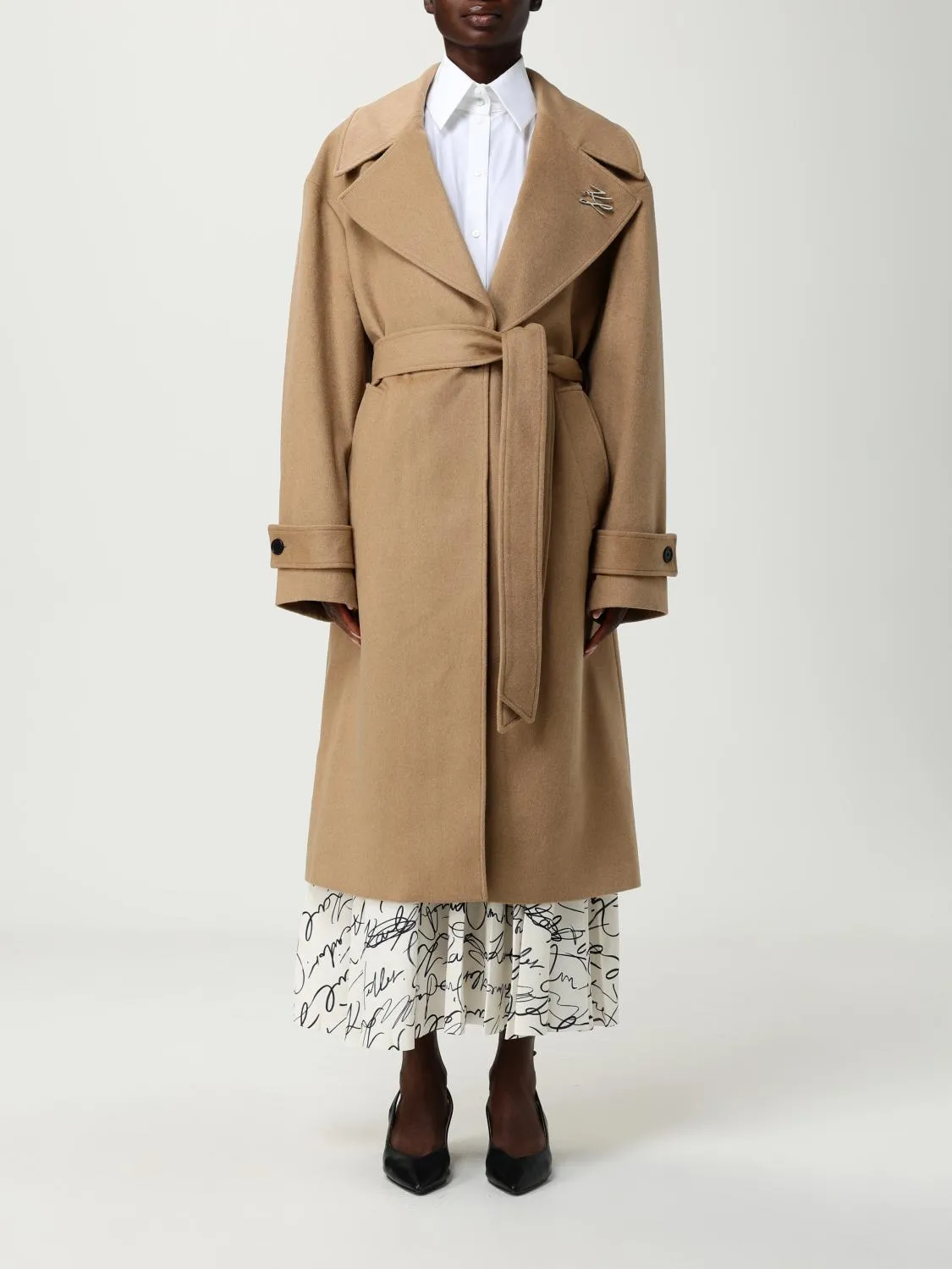 Cappotto Karl Lagerfeld in misto lana riciclata