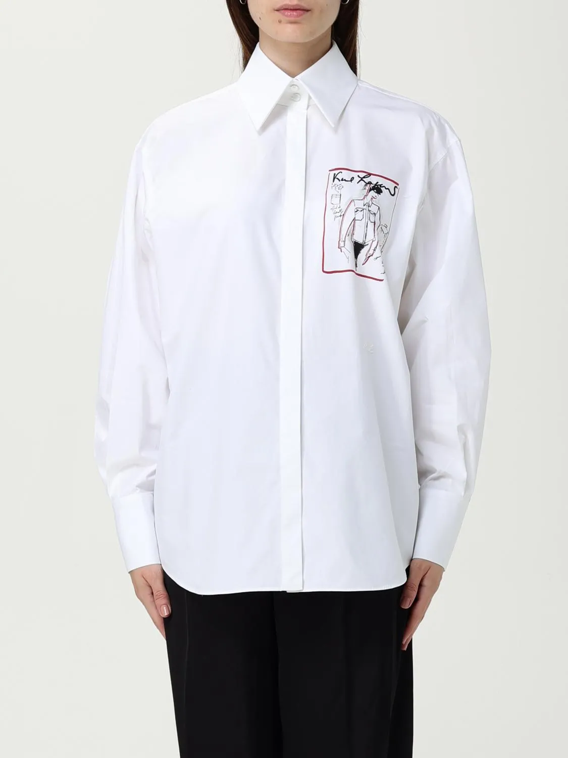 Camicia Karl Lagerfeld in cotone con stampa grafica