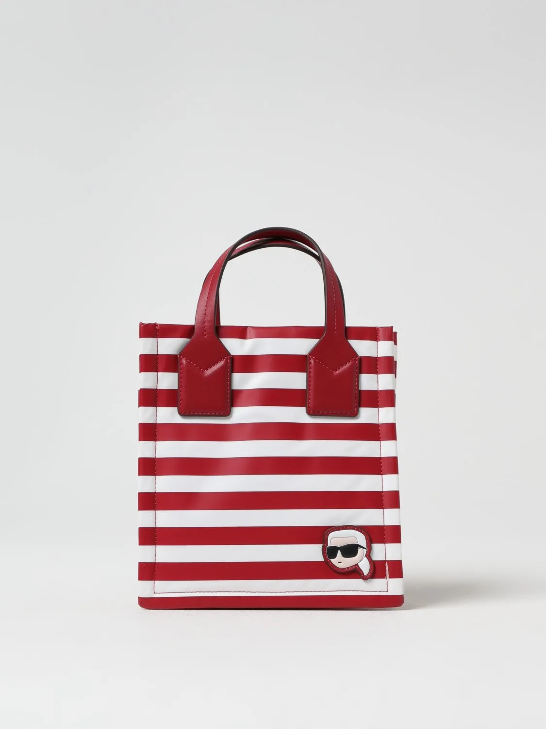 Borsa Karl Lagerfeld in canvas a righe