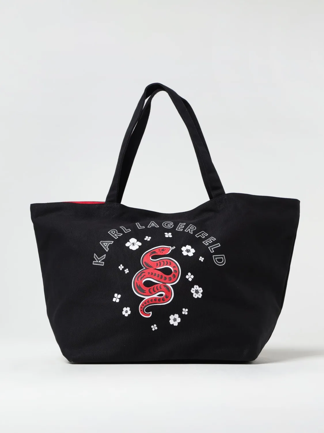 Borsa Karl Lagerfeld in canvas di cotone riciclato con stampa grafica