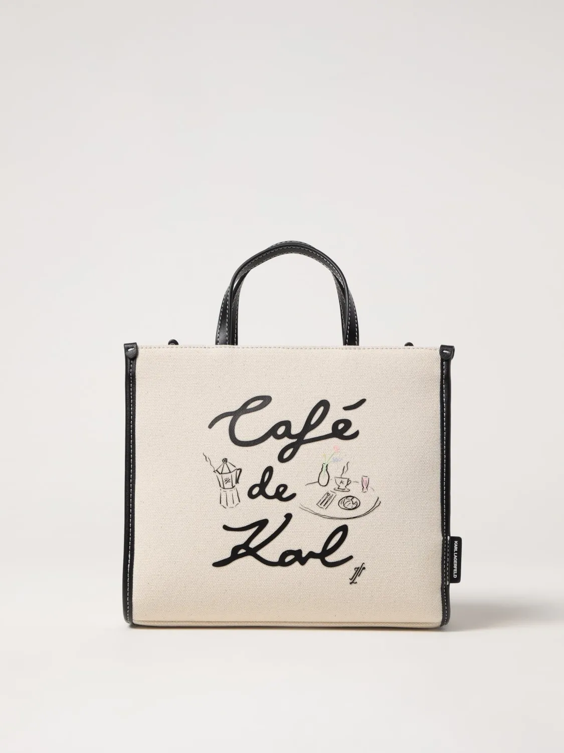 Borsa Cafè De Karl Jorge Parra x Karl Lagerfeld in canvas di cotone riciclato