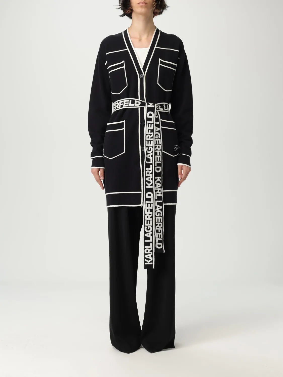 Cardigan in cotone e lana Karl Lagerfeld