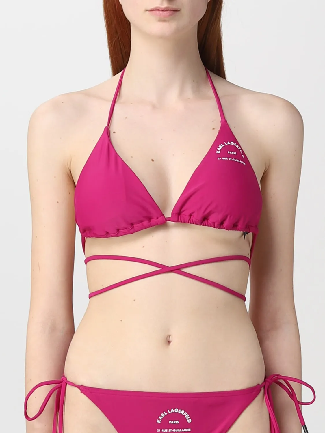 Top bikini Karl Lagerfeld in lycra con logo