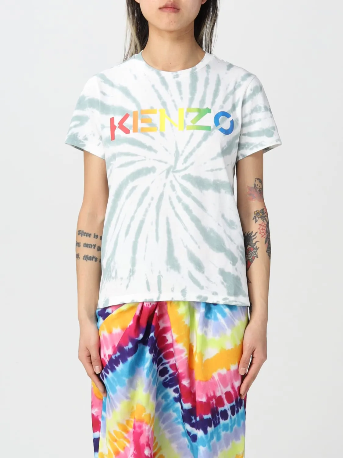 T-shirt Kenzo in cotone tie dye con logo