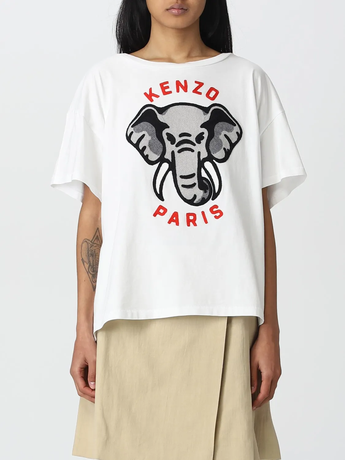 T-shirt Elephant Kenzo in cotone